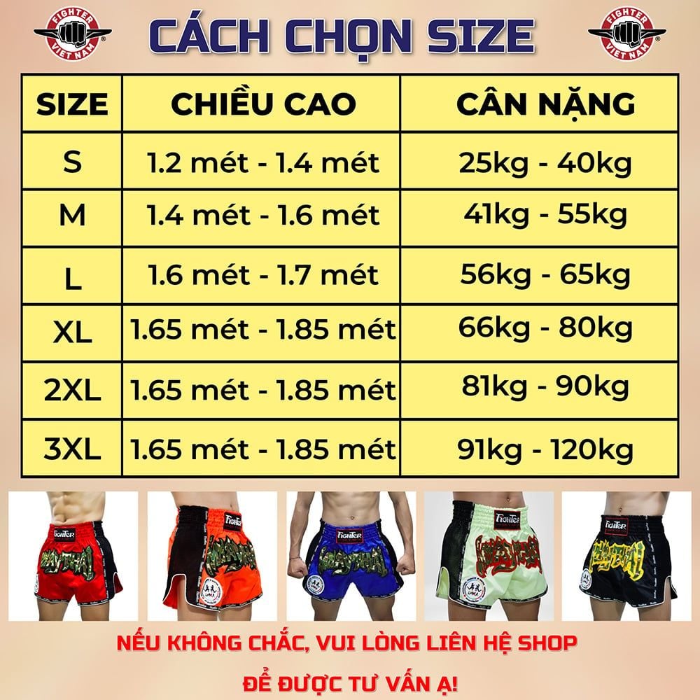 Quần Muay Fighter Cao Cấp