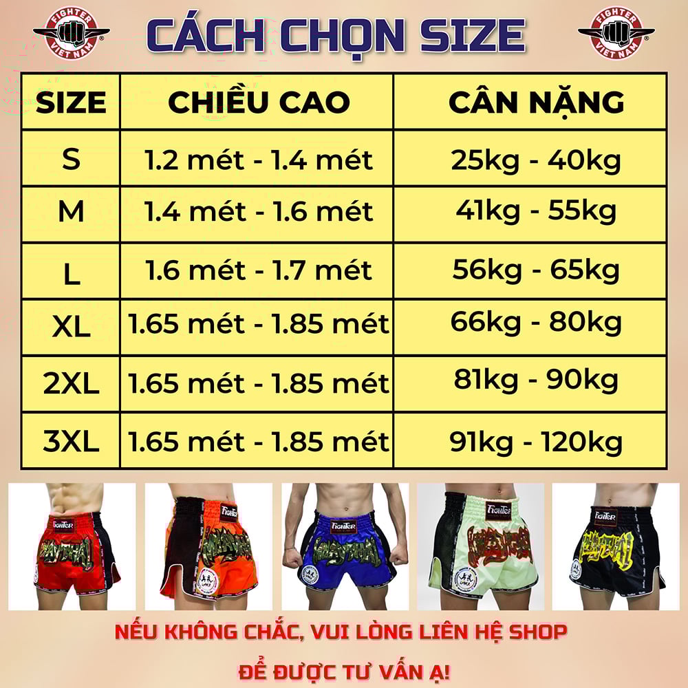 Quần Muay Thai Fighter Flash Cao Cấp