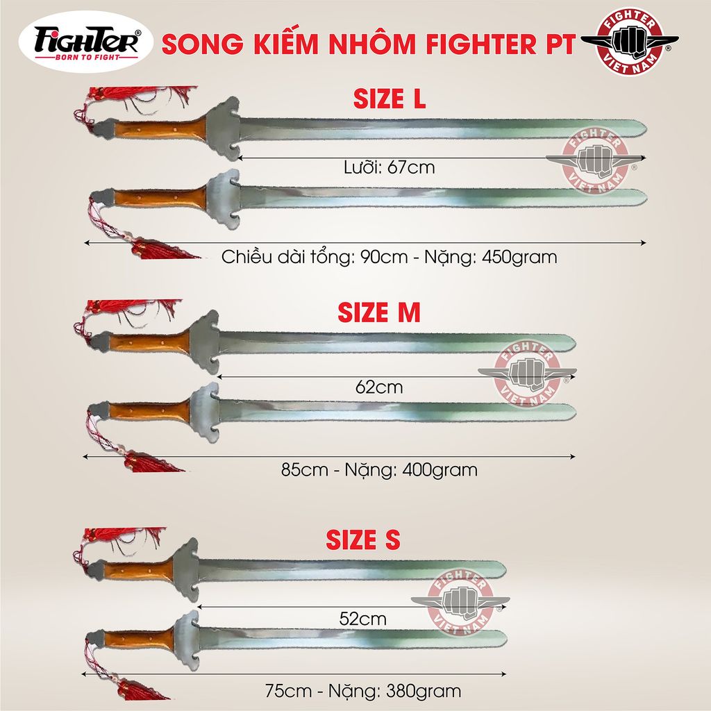 Song Kiếm Nhôm Võ Cổ Truyền Fighter PT