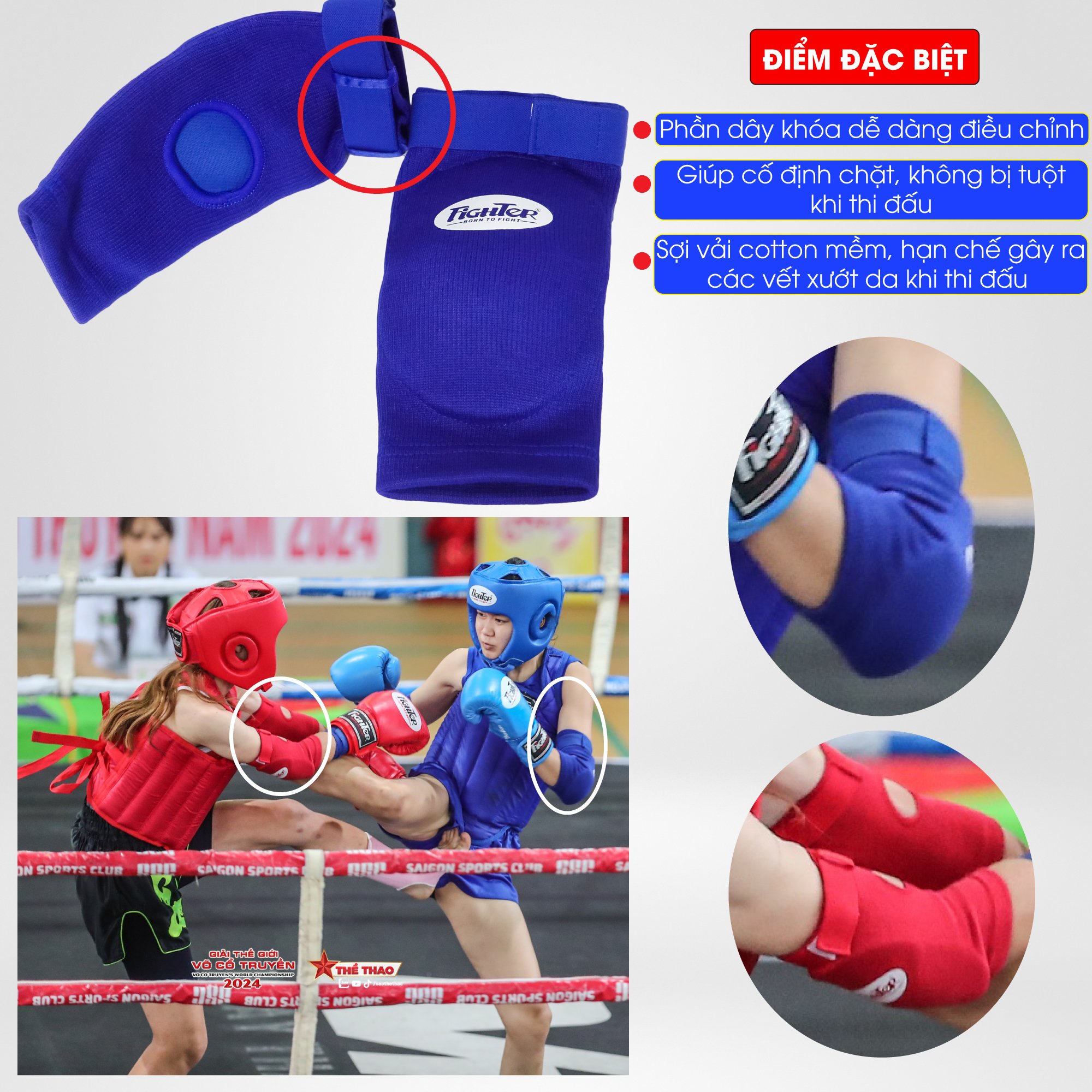 Giáp Chỏ Fighter Thi Đấu Cao Cấp - GCF-020CC
