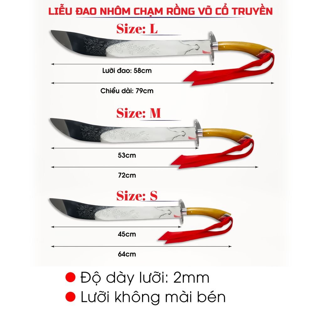 Liễu Đao Nhôm Võ Cổ Truyền PT - Chạm Rồng Phượng