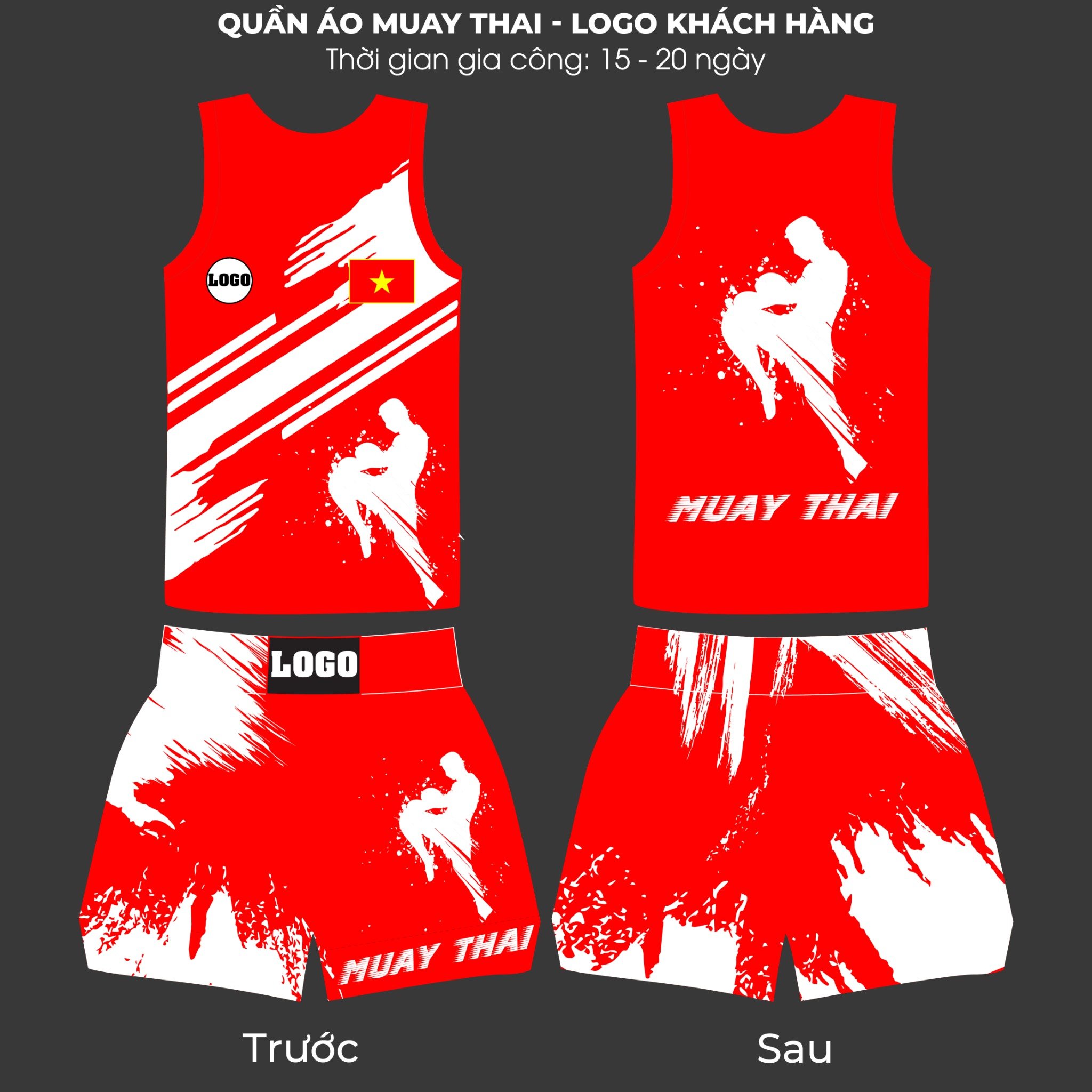 Quần Áo Muay Thái - Logo Khách Hàng - Liên hệ: 0985 429 842