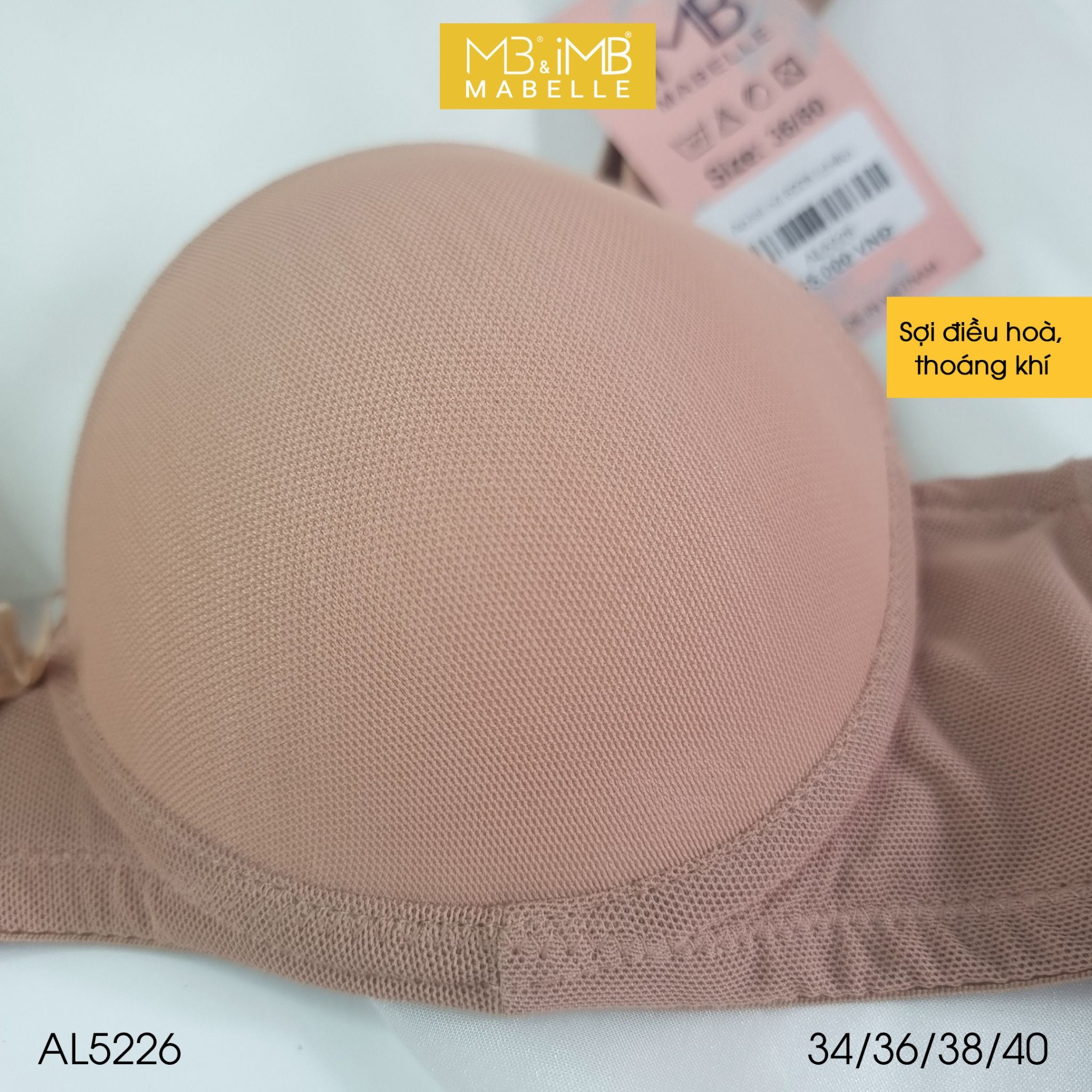 Áo ngực có gọng mút vừa lưng lưới 2 lớp MB 5226 2 móc