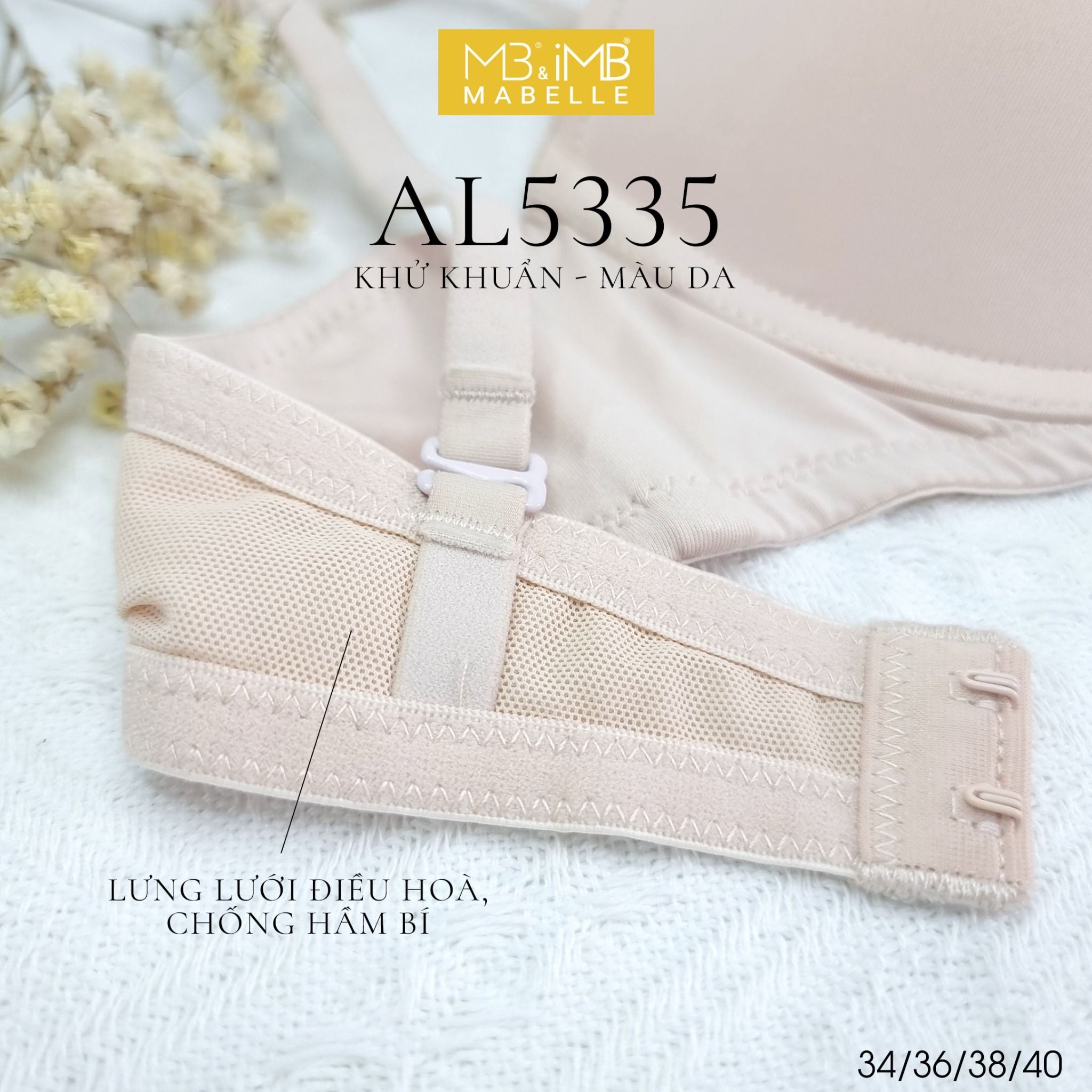 Áo ngực có gọng mút vừa lưng lưới 5335 2 móc