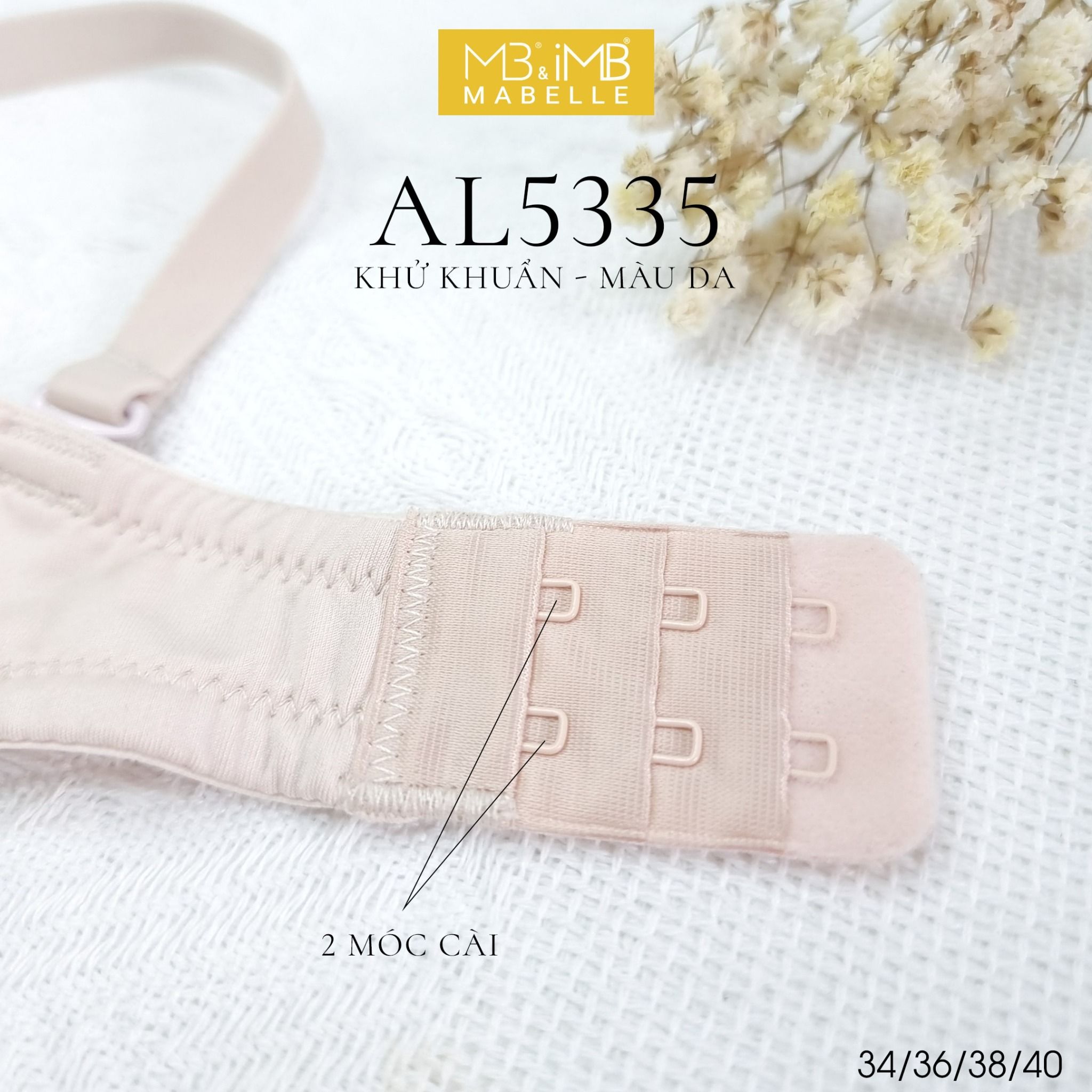 Áo ngực có gọng mút vừa lưng lưới 5335 2 móc