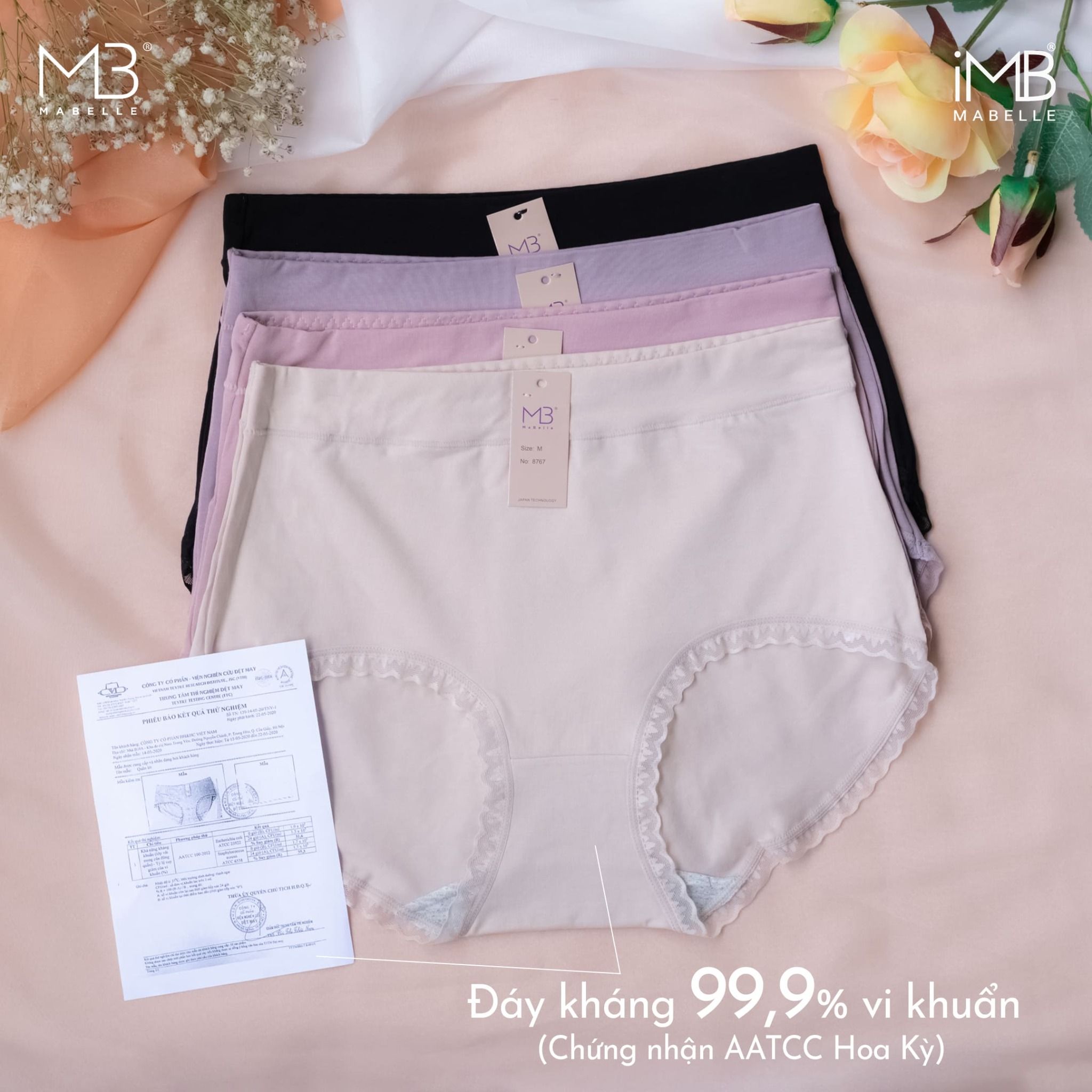 Quần lót kháng khuẩn 8767 cạp cao