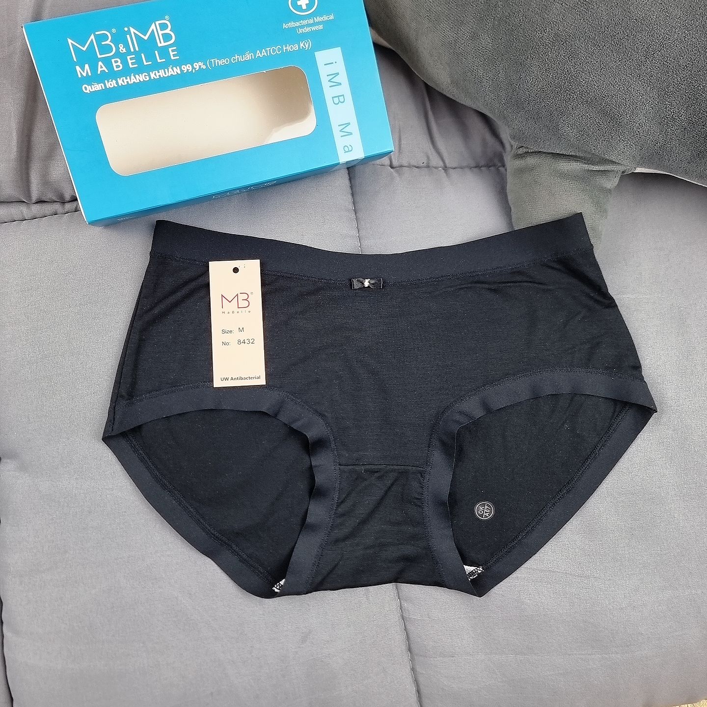 Quần lót nữ MB 8432 cotton tơ kháng khuẩn, chống vàng ố, chống xơ cứng đáy, hạn chế viêm nhiễm