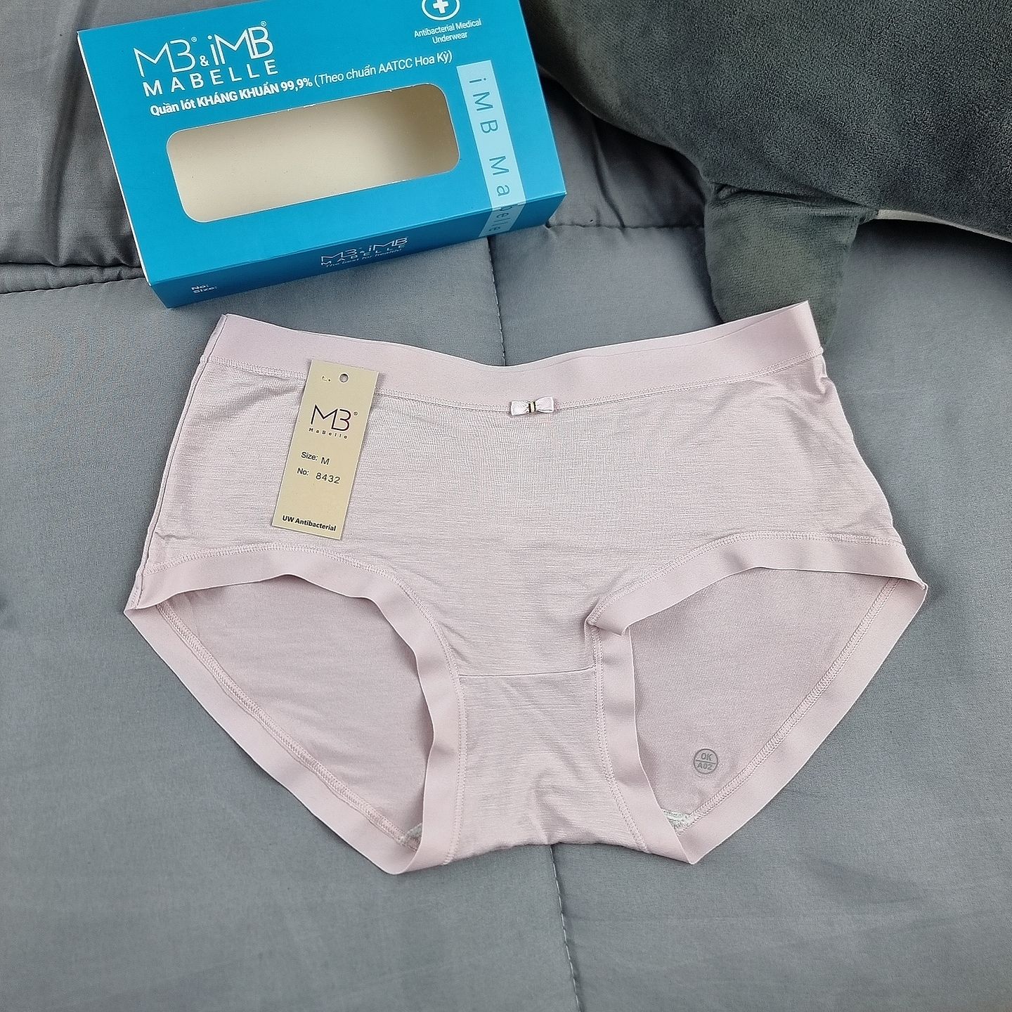 Quần lót nữ MB 8432 cotton tơ kháng khuẩn, chống vàng ố, chống xơ cứng đáy, hạn chế viêm nhiễm