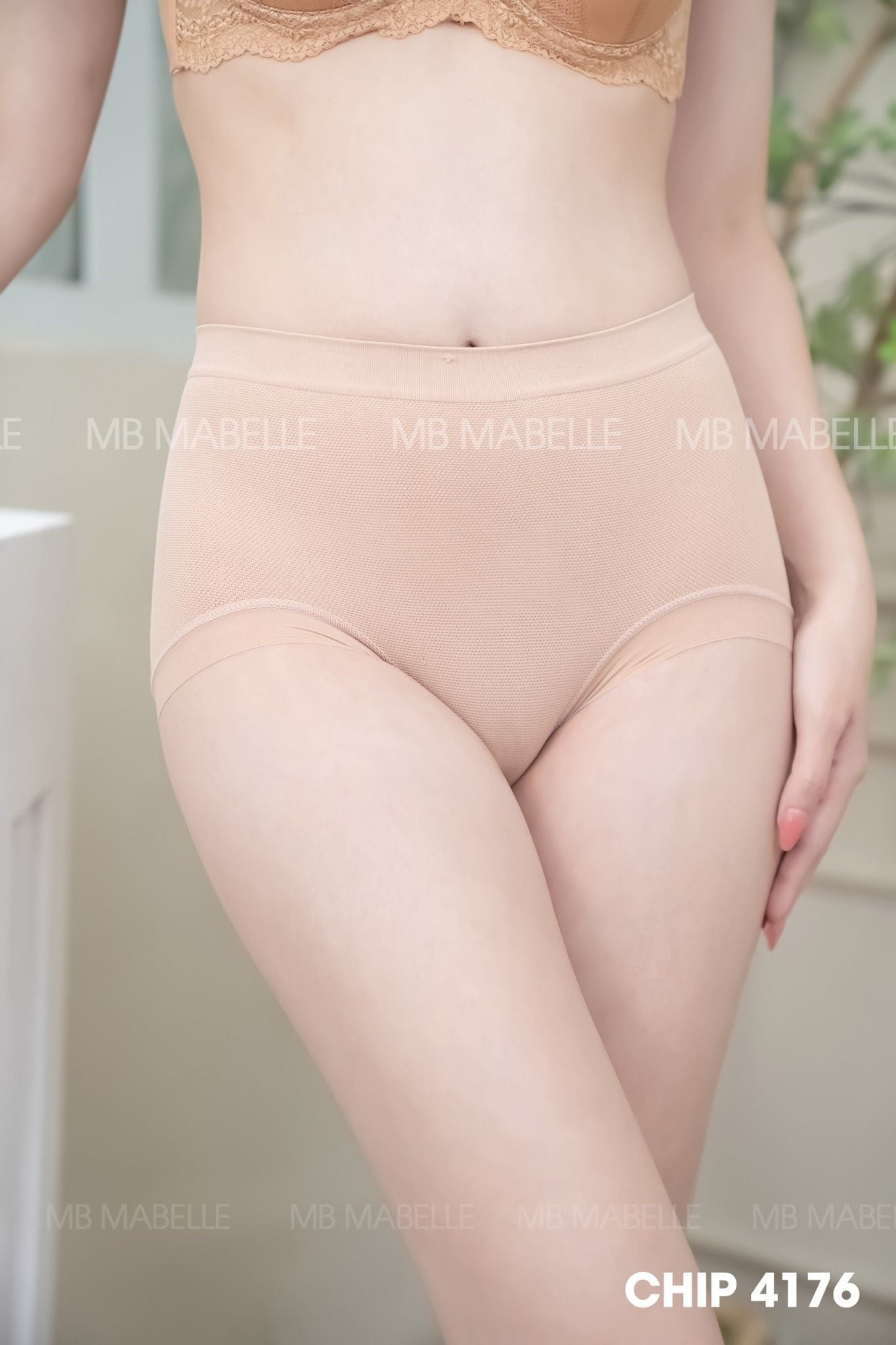 Quần lót tàng hình cạp cao dệt 3D công nghệ Nhật MB 4176, cotton pha sợi tổng hợp thông hơi không đường may