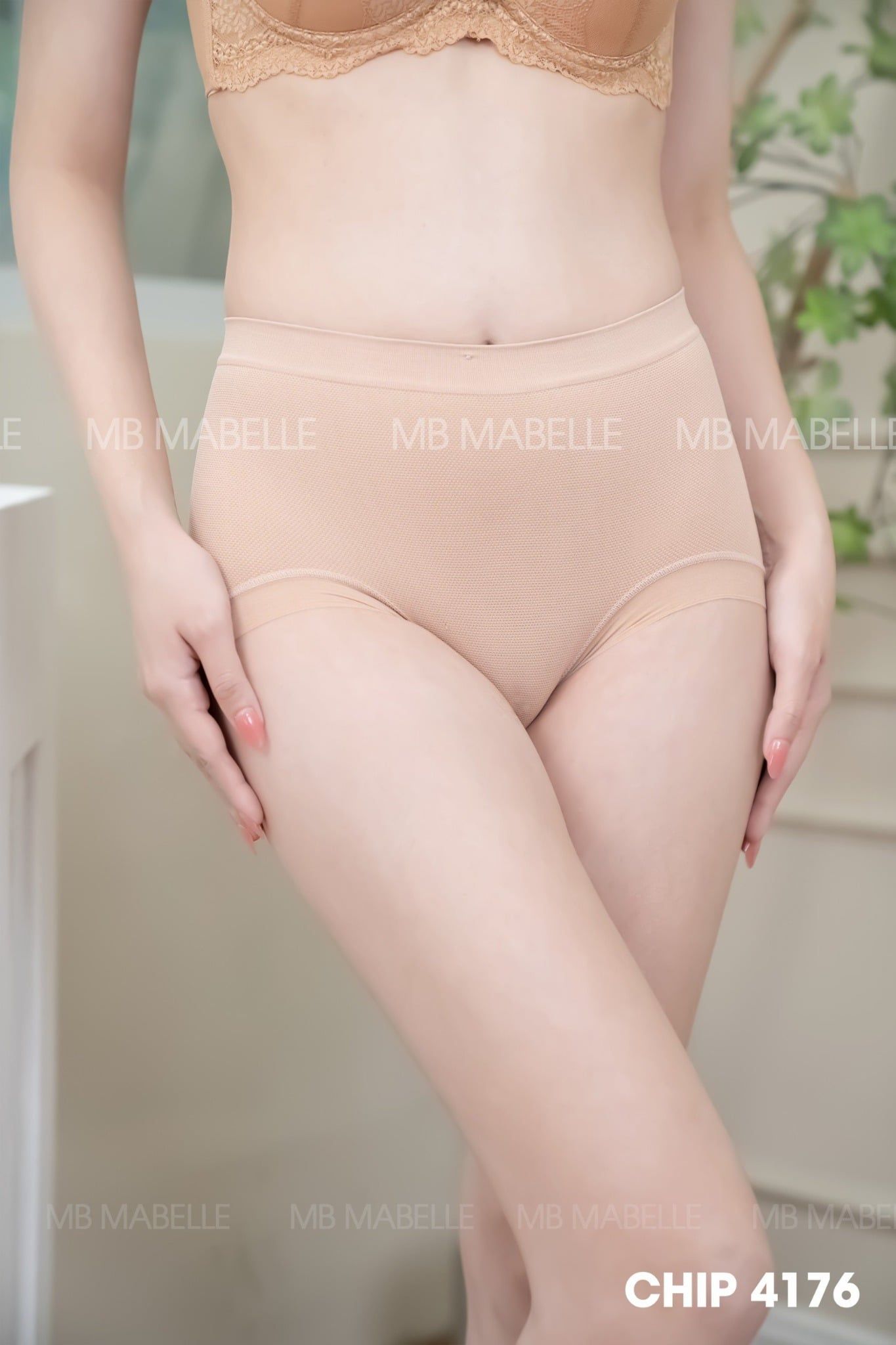 Quần lót tàng hình cạp cao dệt 3D công nghệ Nhật MB 4176, cotton pha sợi tổng hợp thông hơi không đường may