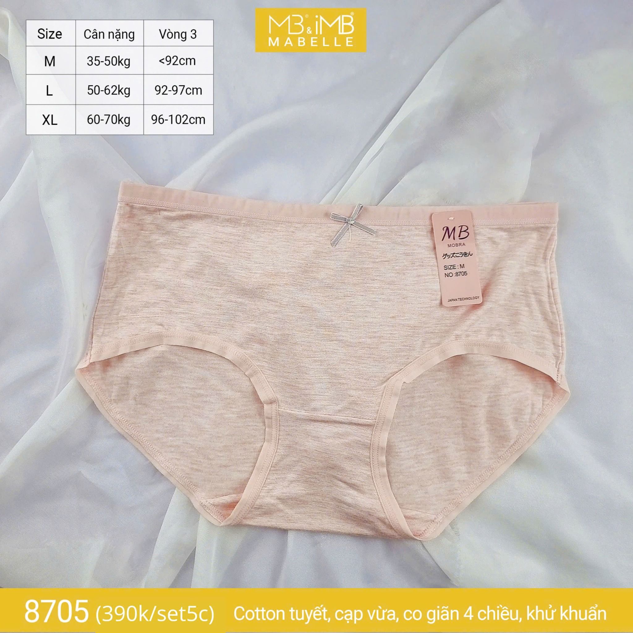 Quần lót khử khuẩn làm mát 8705 cạp vừa