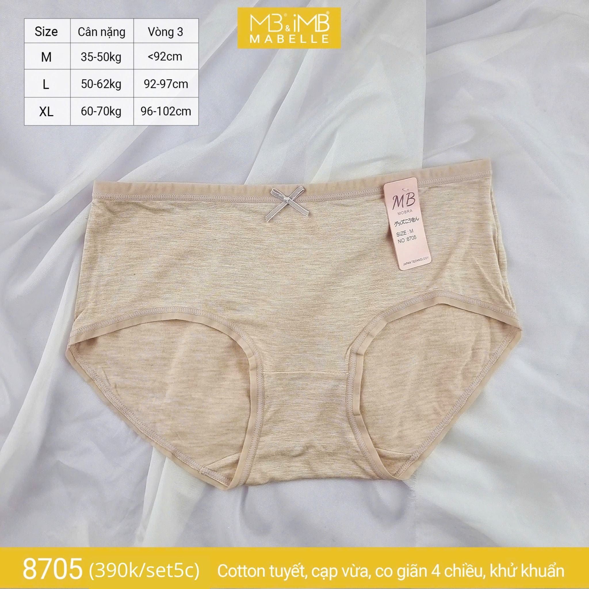 Quần lót khử khuẩn làm mát 8705 cạp vừa
