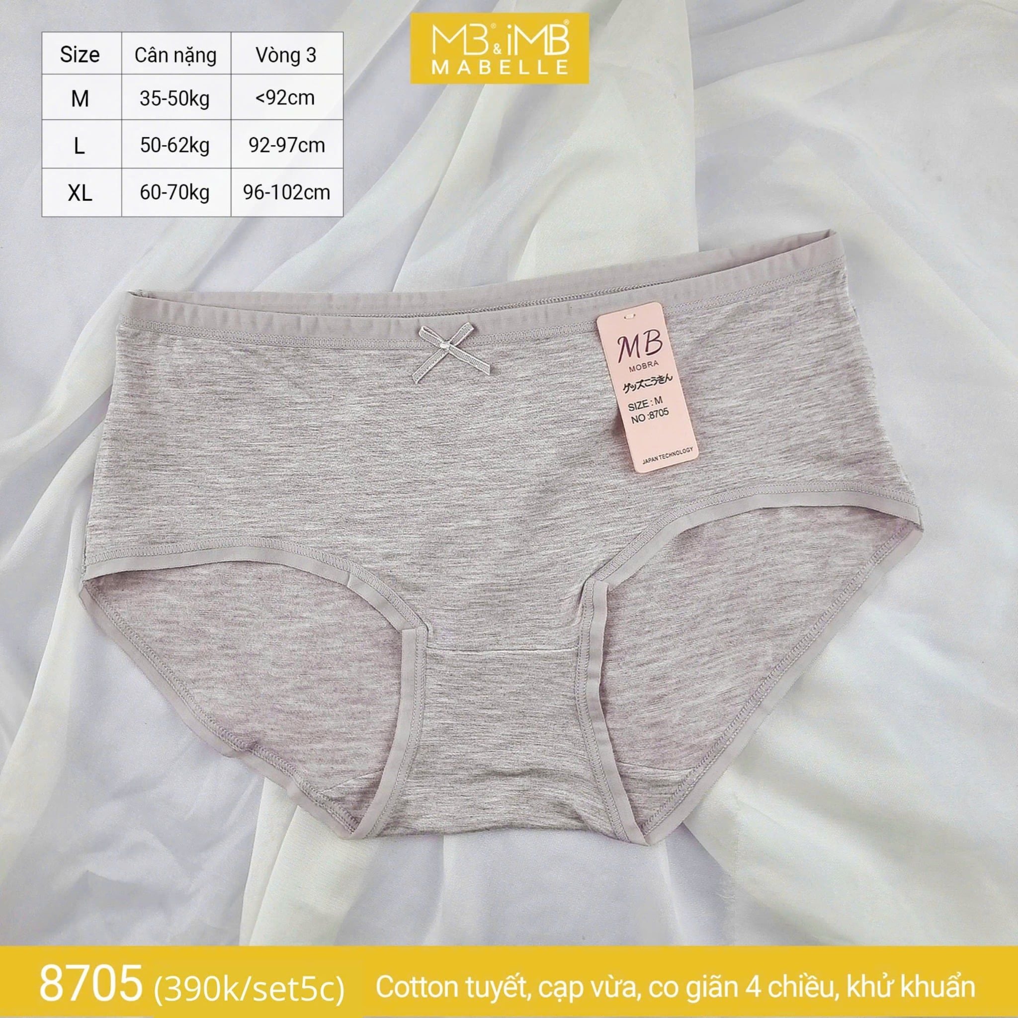 Quần lót khử khuẩn làm mát 8705 cạp vừa