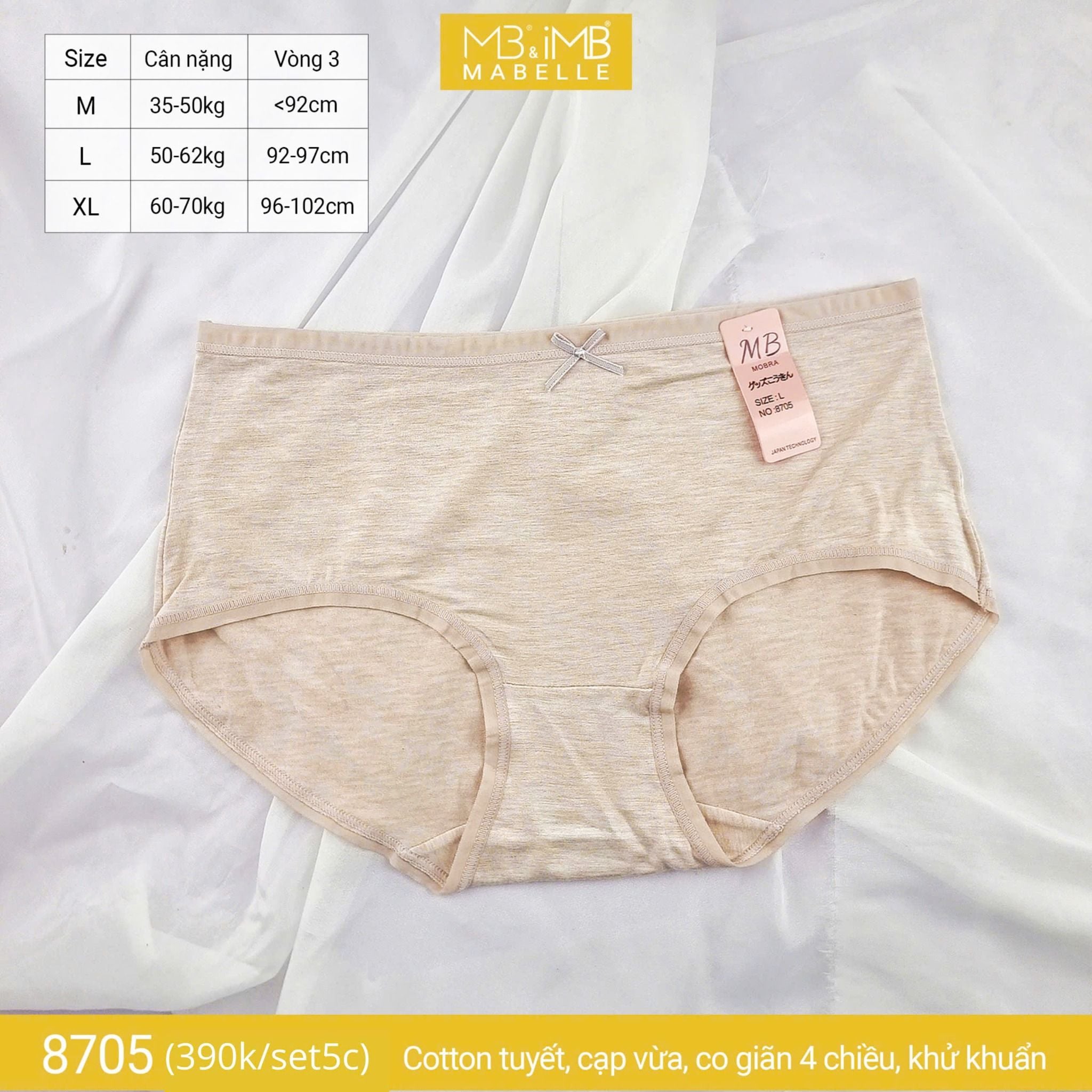 Quần lót khử khuẩn làm mát 8705 cạp vừa