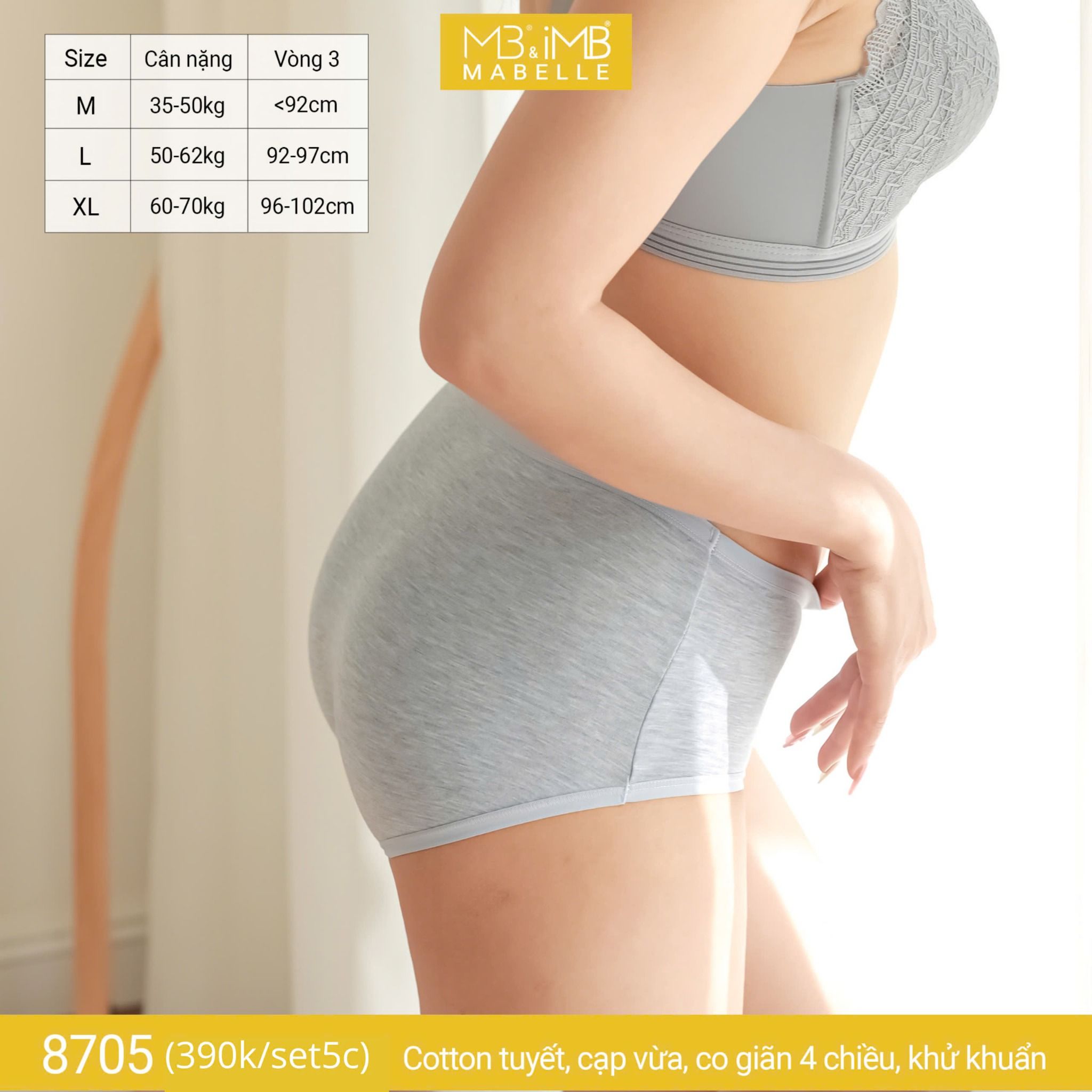 Quần lót khử khuẩn làm mát 8705 cạp vừa