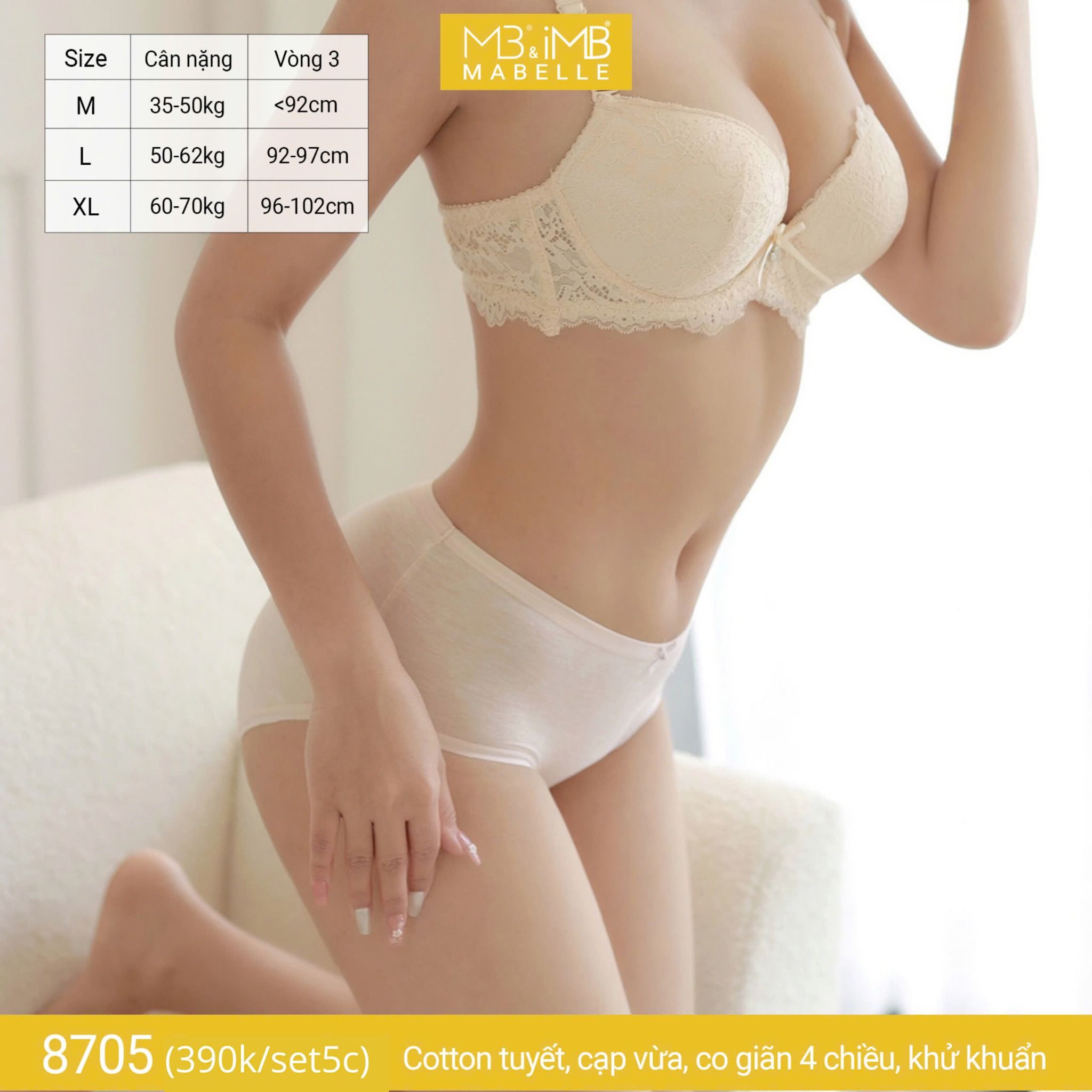 Quần lót khử khuẩn làm mát 8705 cạp vừa