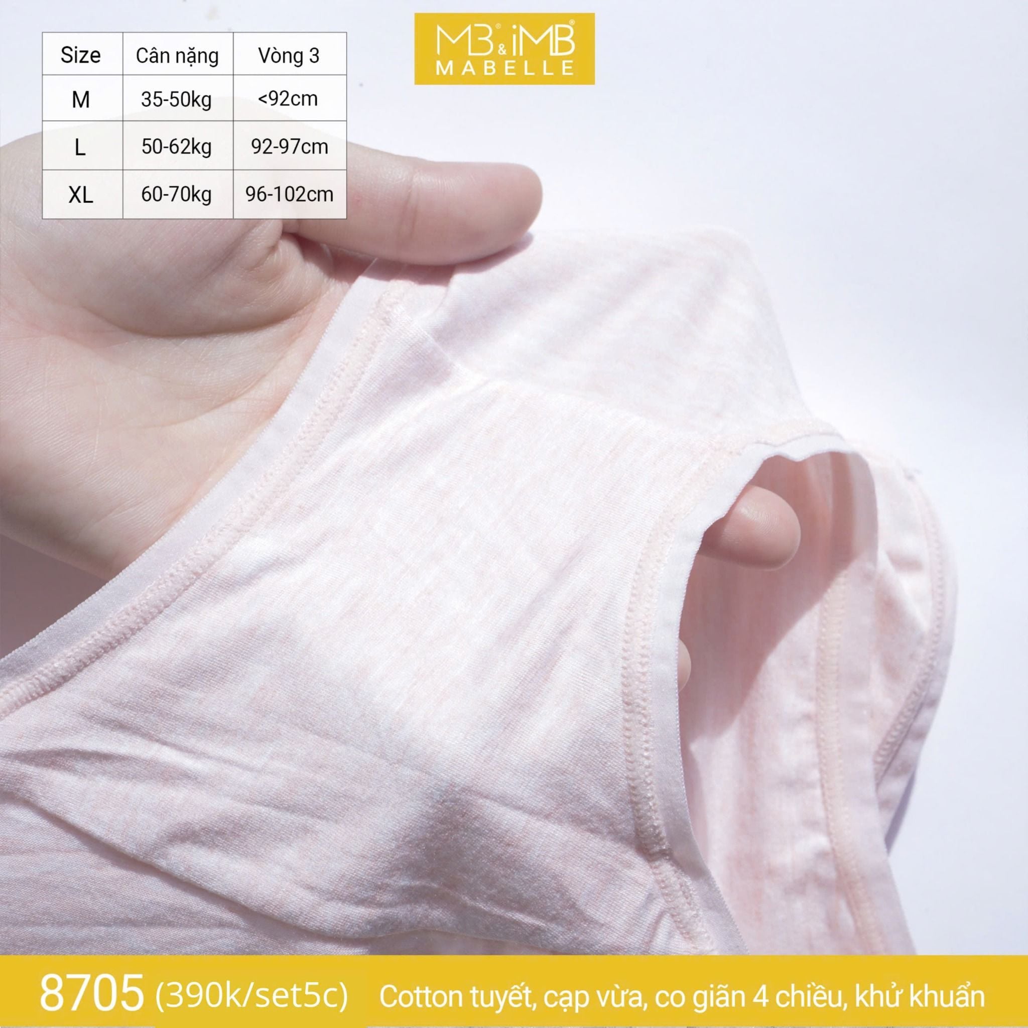 Quần lót khử khuẩn làm mát 8705 cạp vừa