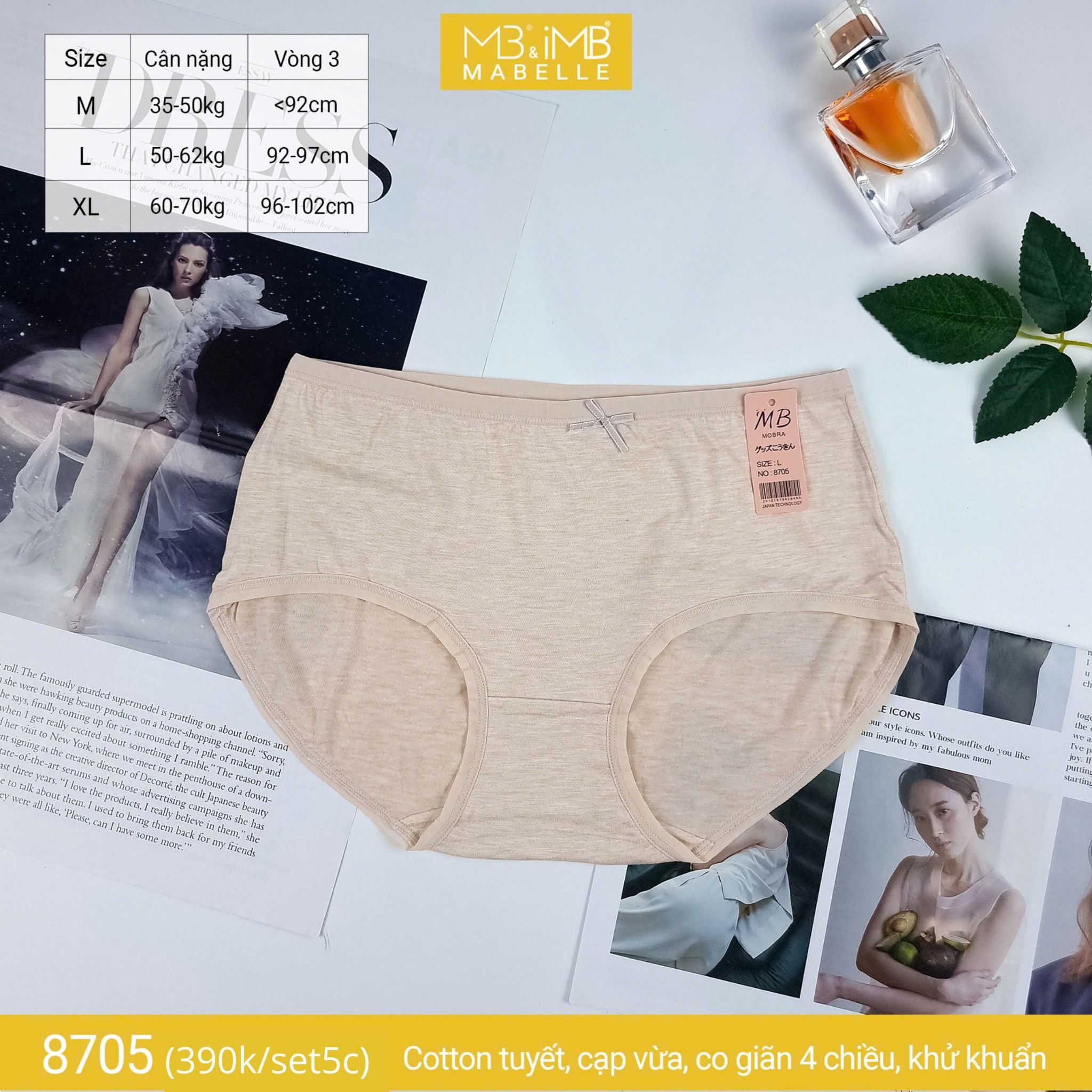 Quần lót khử khuẩn làm mát 8705 cạp vừa