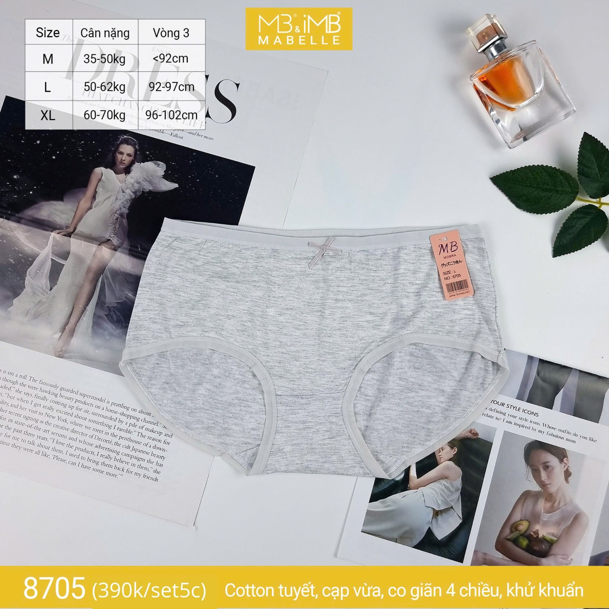 Quần lót khử khuẩn làm mát 8705 cạp vừa