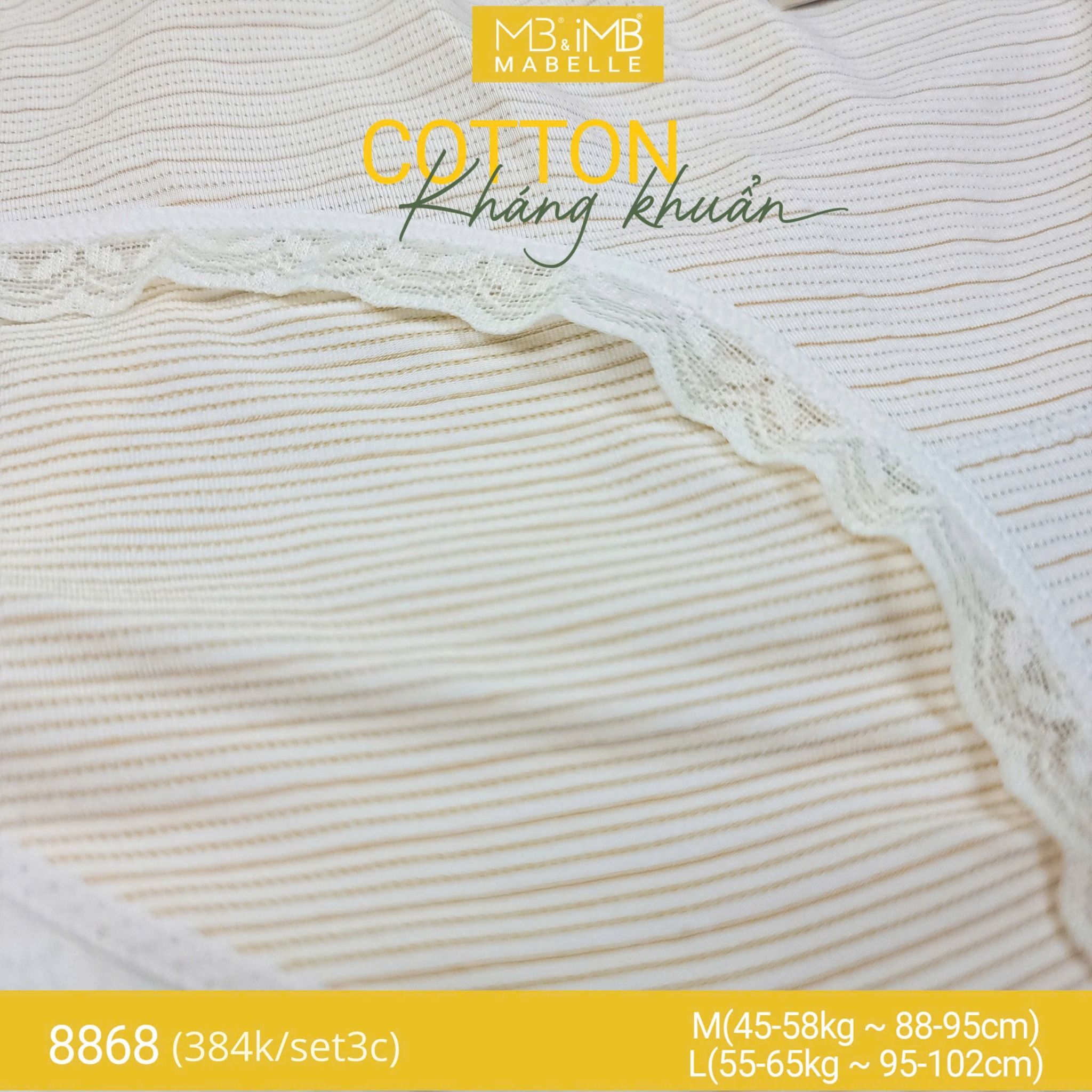 Quần lót kháng khuẩn dệt quốc dân MB 8868 cạp vừa