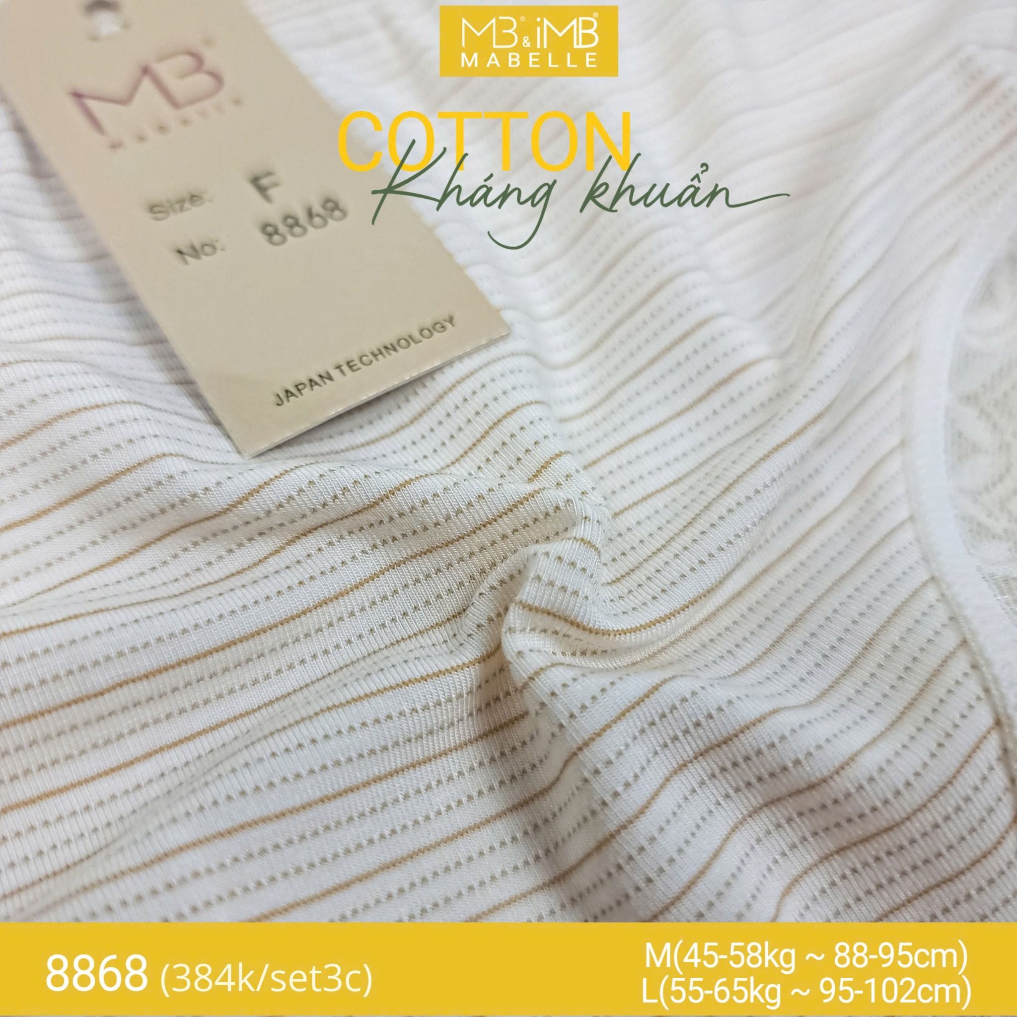 Quần lót kháng khuẩn dệt quốc dân MB 8868 cạp vừa