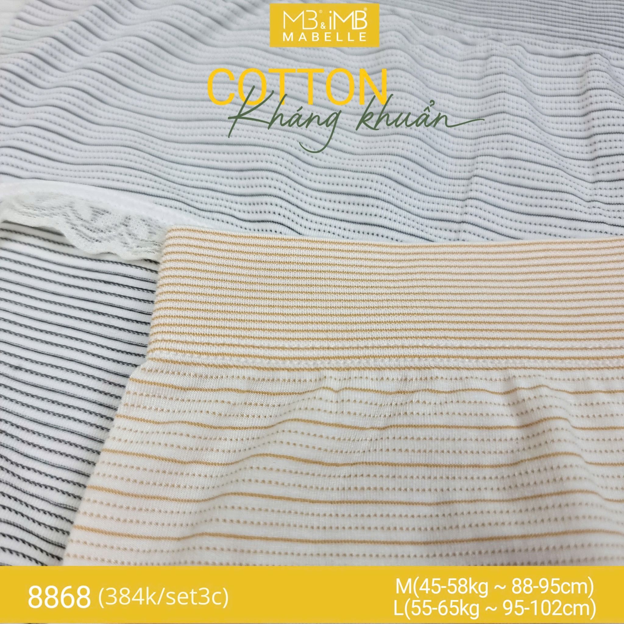 Quần lót kháng khuẩn dệt quốc dân MB 8868 cạp vừa