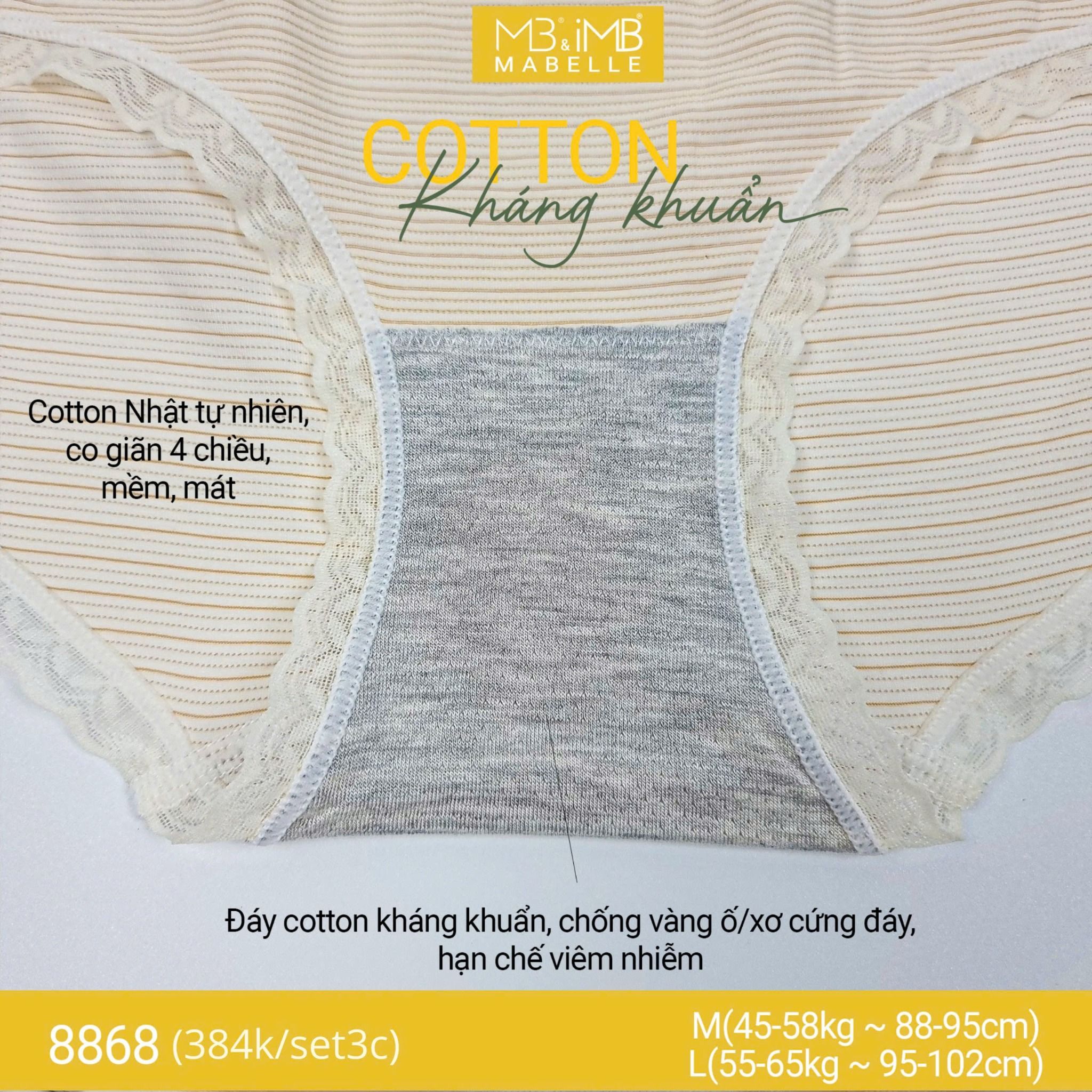 Quần lót kháng khuẩn dệt quốc dân MB 8868 cạp vừa