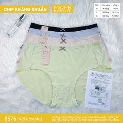 Quần lót nữ cotton kháng khuẩn MB 8876, cạp vừa chống hằn, chống xoắn