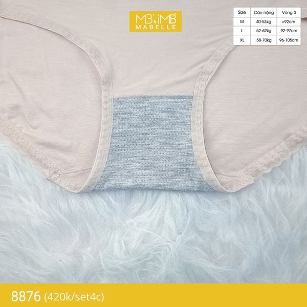 Quần lót nữ cotton kháng khuẩn MB 8876, cạp vừa chống hằn, chống xoắn