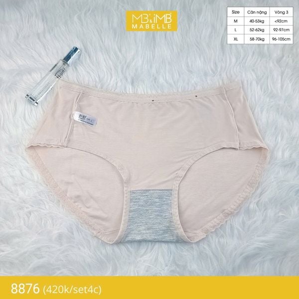 Quần lót nữ cotton kháng khuẩn MB 8876, cạp vừa chống hằn, chống xoắn