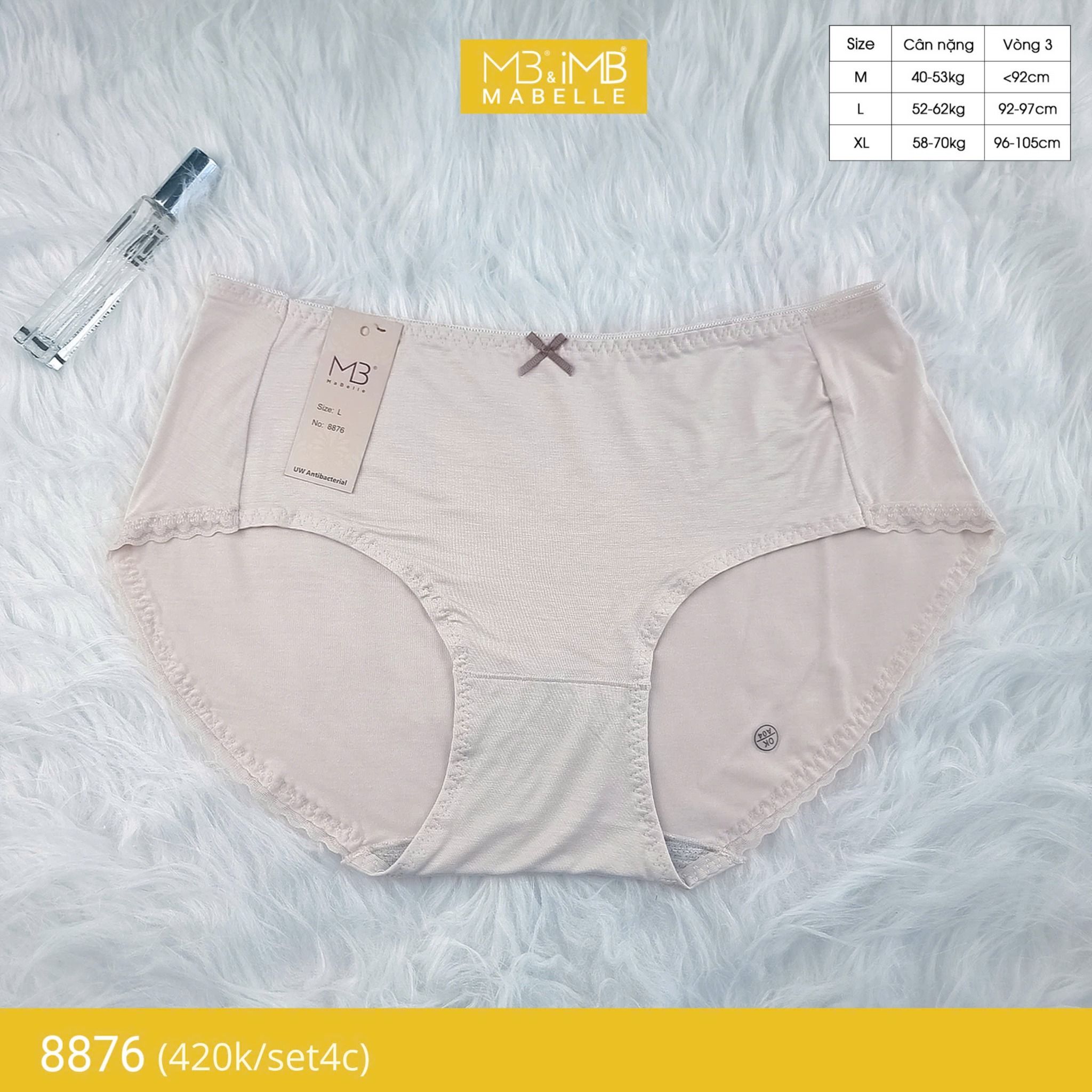 Quần lót nữ cotton kháng khuẩn MB 8876, cạp vừa chống hằn, chống xoắn