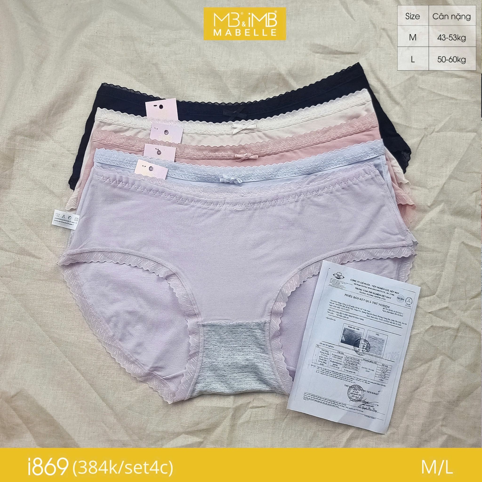 Quần lót kháng khuẩn cotton MB i869 cạp thấp