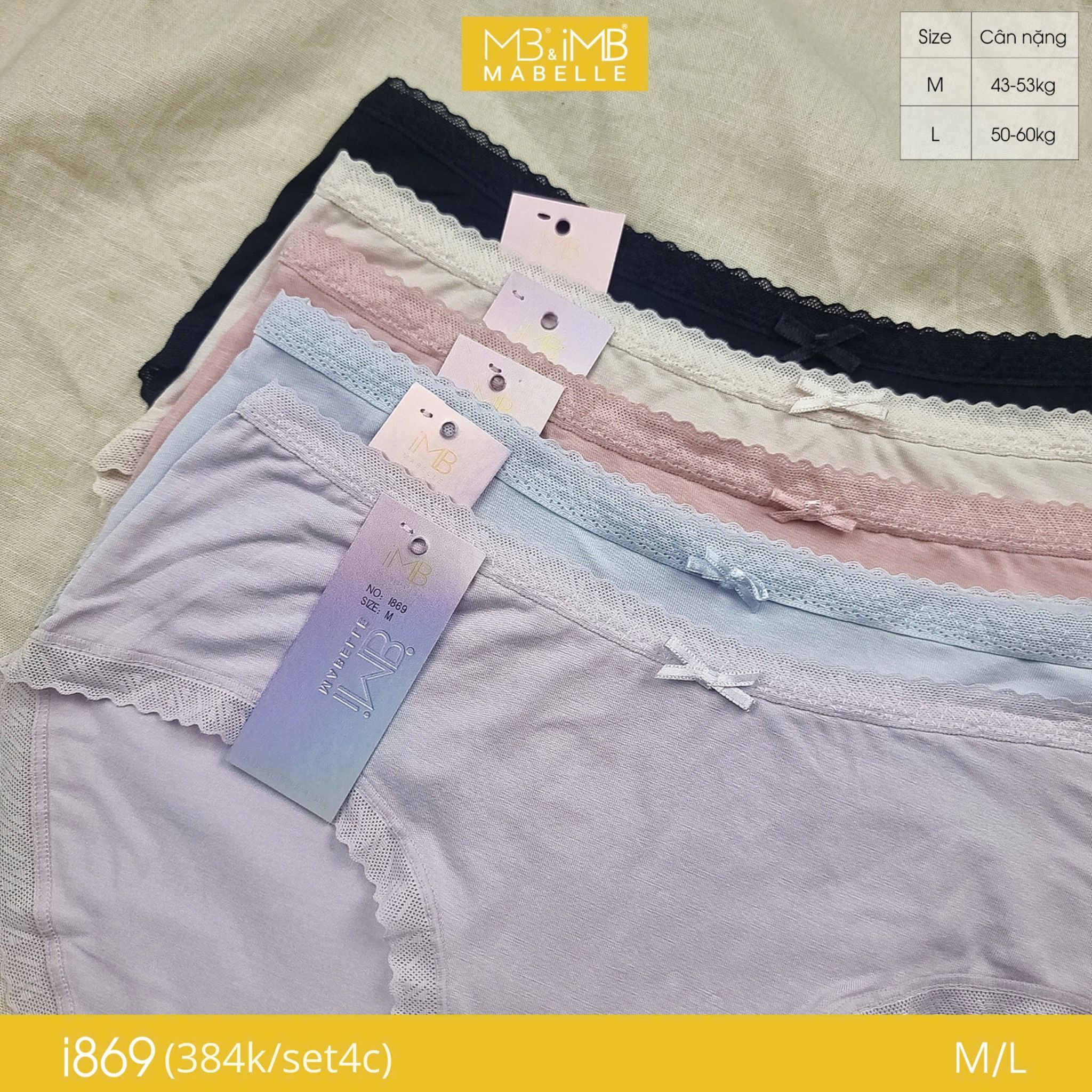 Quần lót kháng khuẩn cotton MB i869 cạp thấp