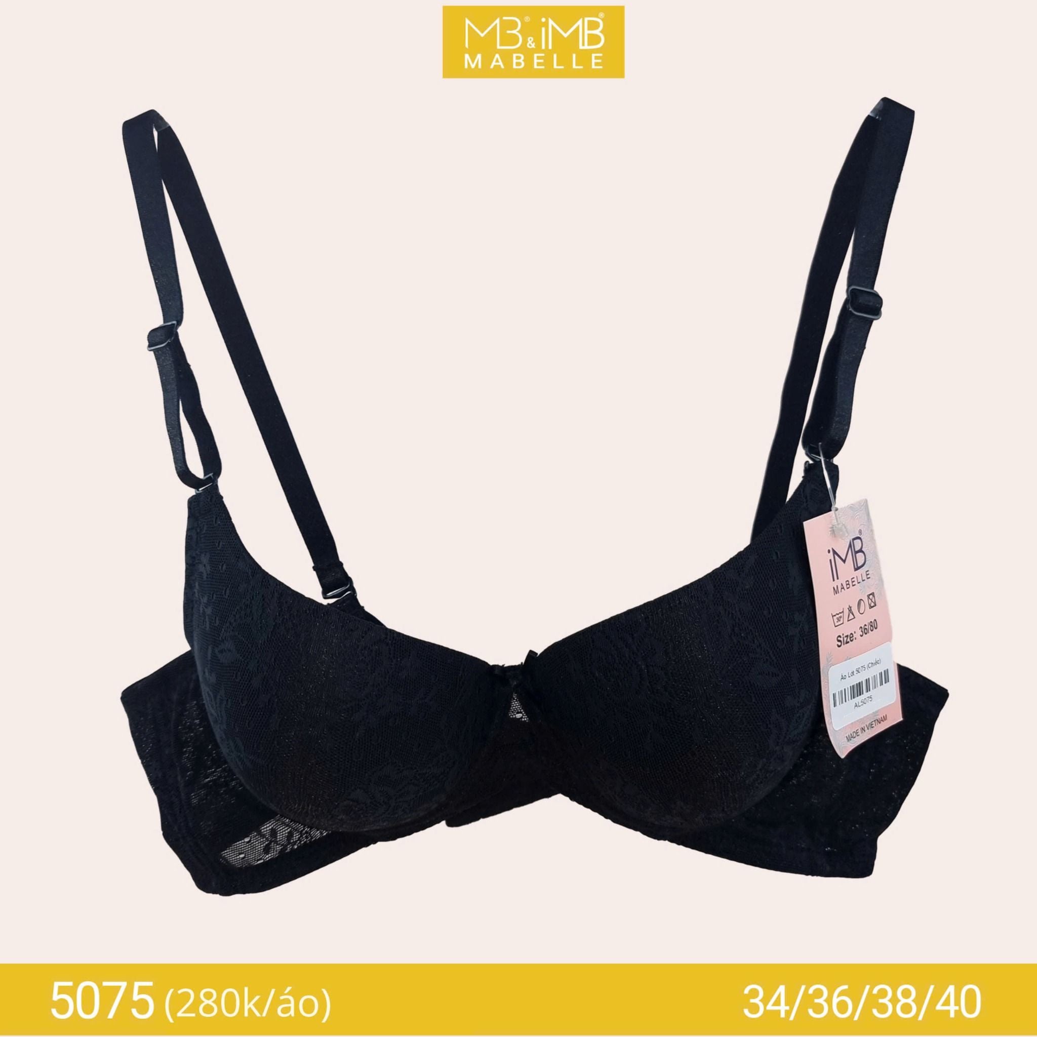 Áo ngực không gọng mút mỏng MB 5075 bản to 3 móc