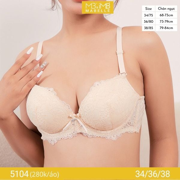 Áo ngực có gọng mềm mút dày 5104 ren quả