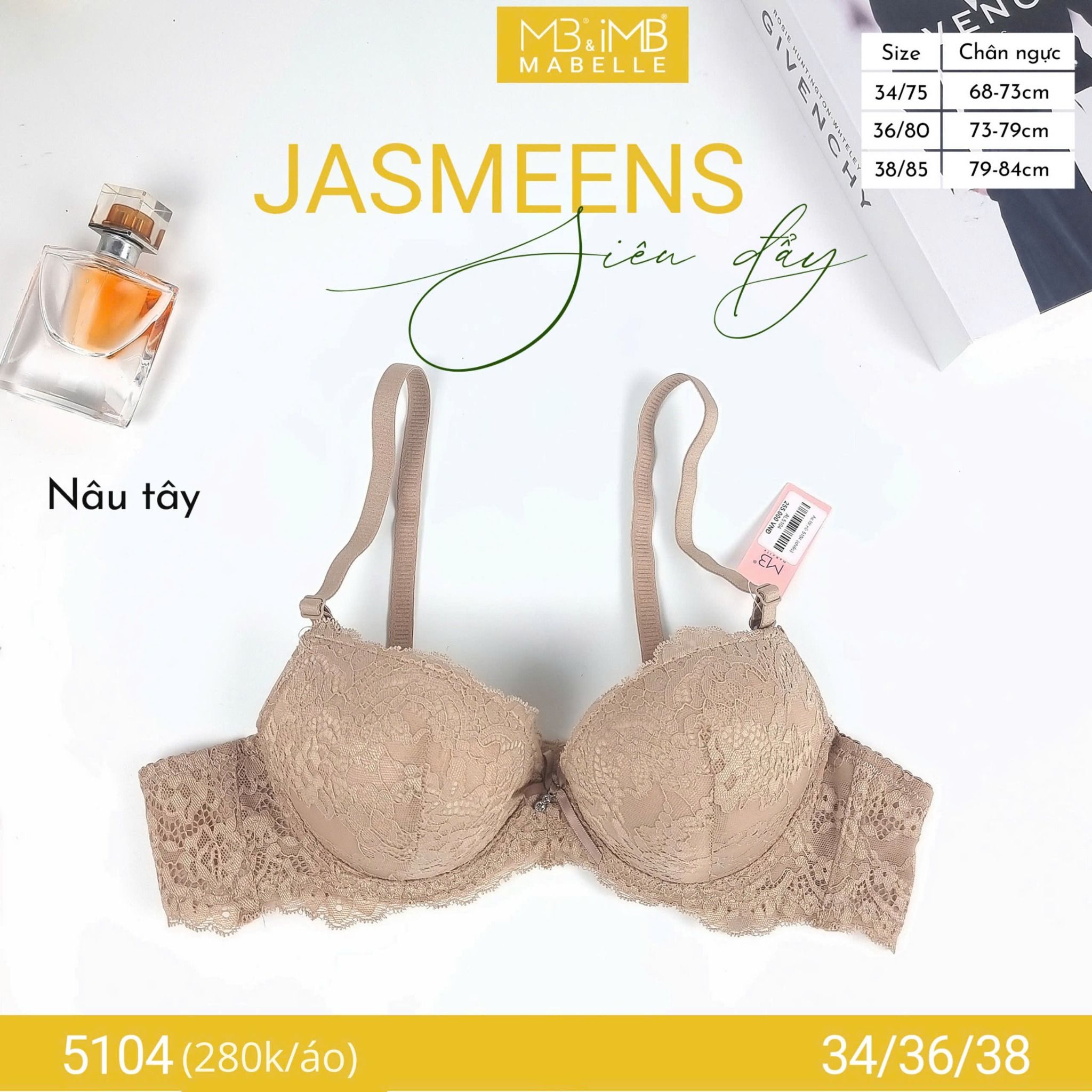 Áo ngực có gọng mềm mút dày 5104 ren quả