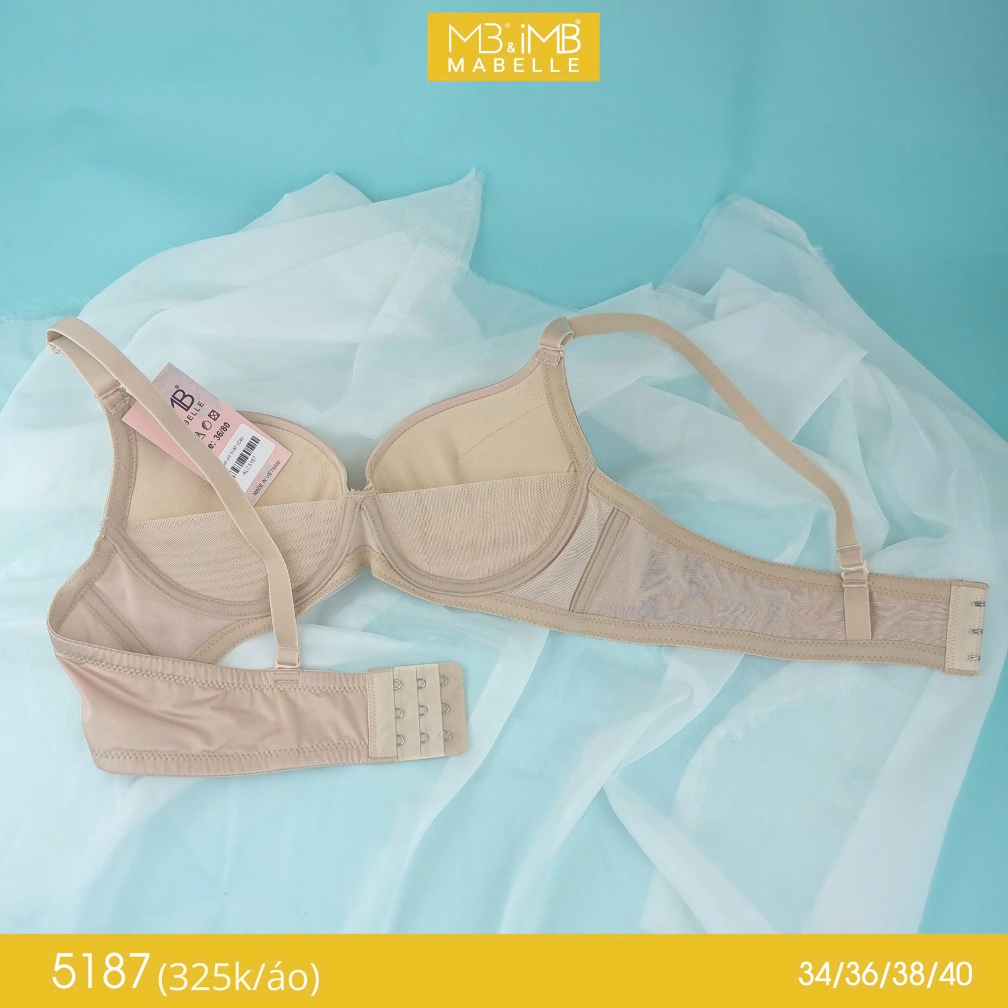 Áo ngực nâng đẩy không gọng MB 5187 bản lưng vừa 3 móc
