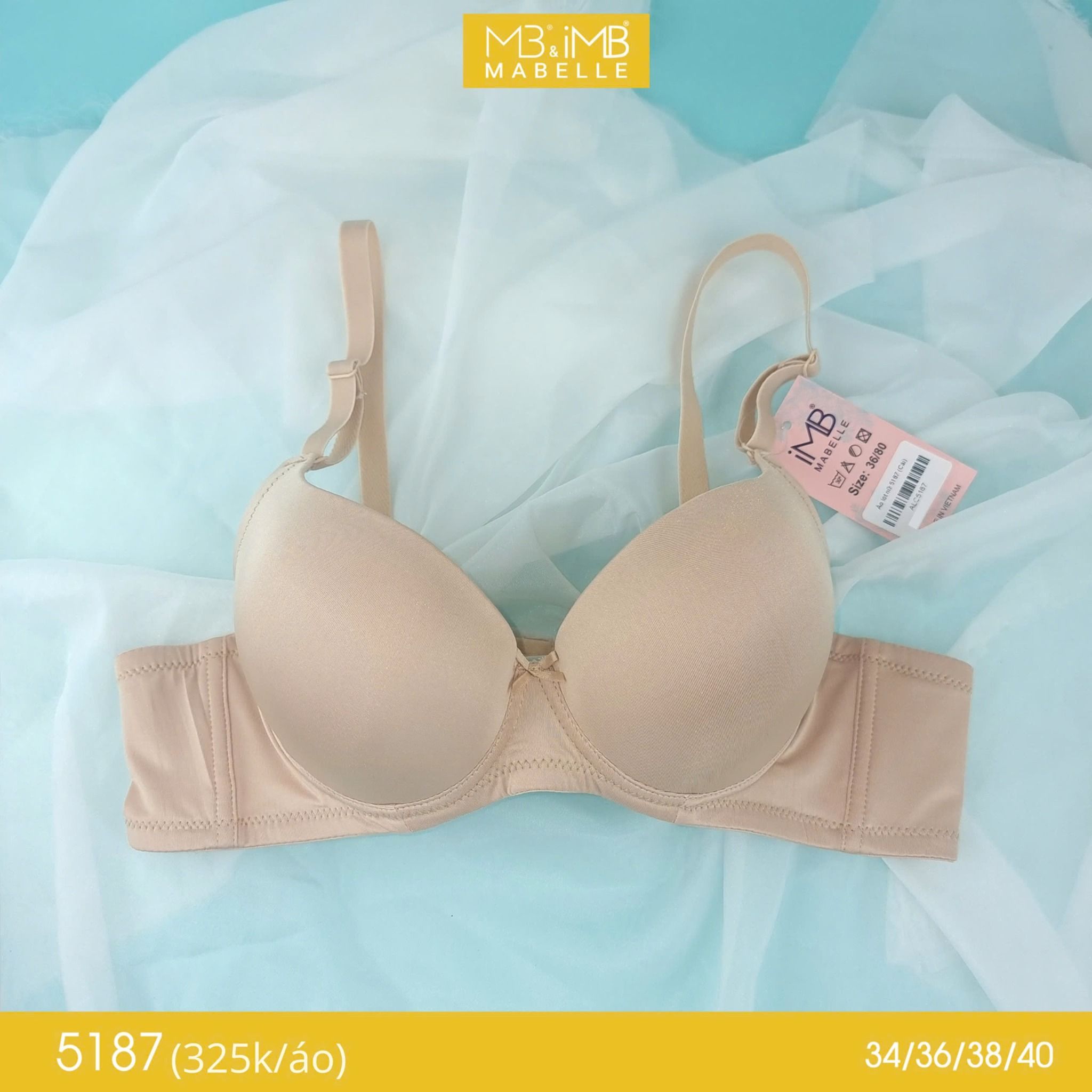 Áo ngực nâng đẩy không gọng MB 5187 bản lưng vừa 3 móc