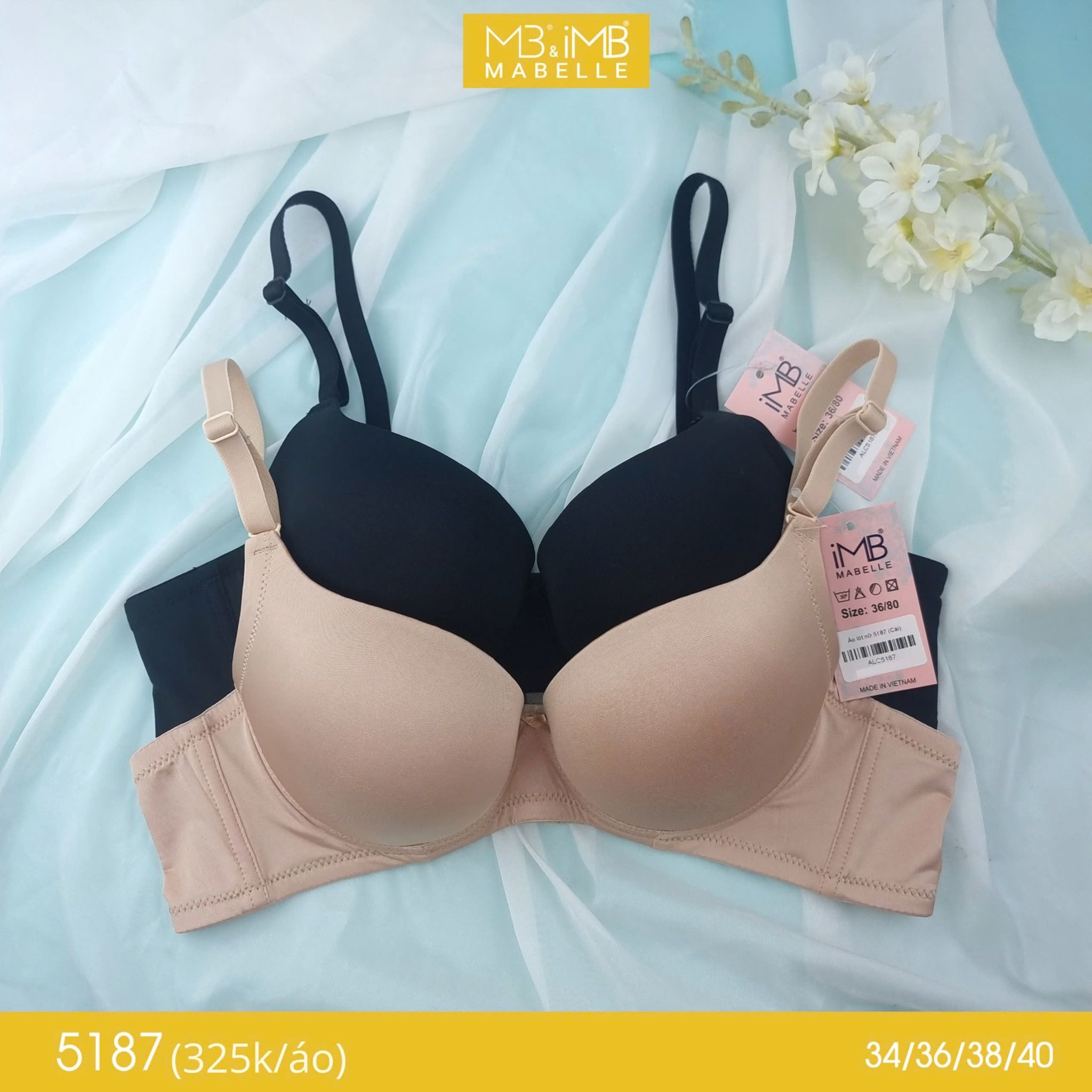 Áo ngực nâng đẩy không gọng MB 5187 bản lưng vừa 3 móc