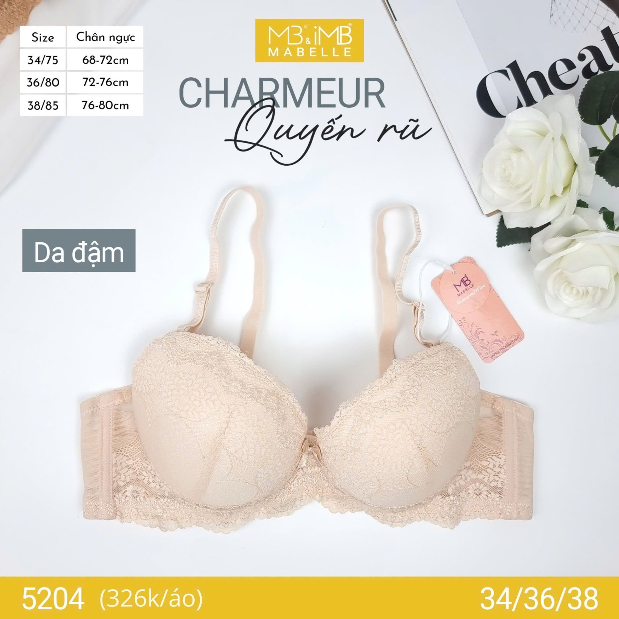 Áo ngực gọng mềm nâng đẩy 5204 2 móc