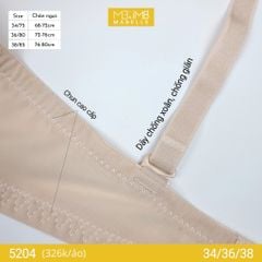 Áo ngực gọng mềm nâng đẩy 5204 2 móc