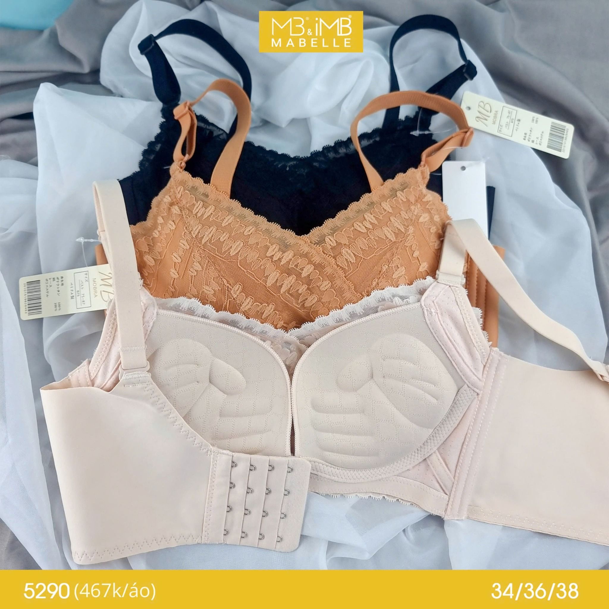 Áo ngực nữ MB 5290 không gọng, mút dày 3.7cm siêu đẩy nâng đỡ tạo khe