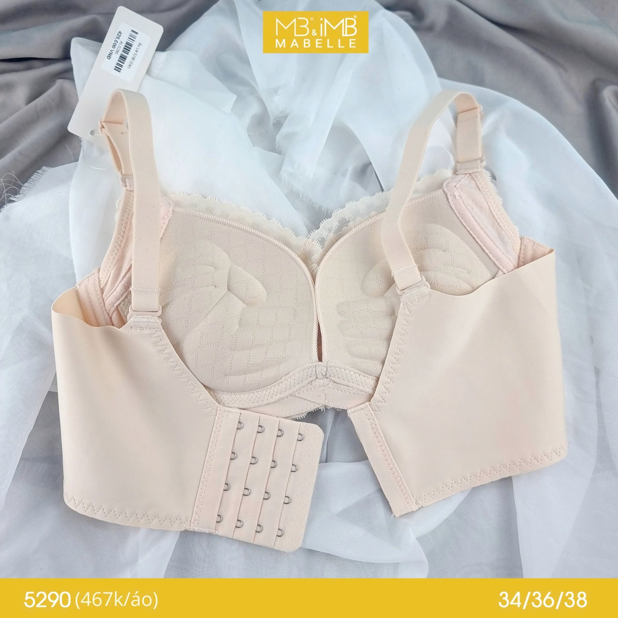 Áo ngực nữ MB 5290 không gọng, mút dày 3.7cm siêu đẩy nâng đỡ tạo khe