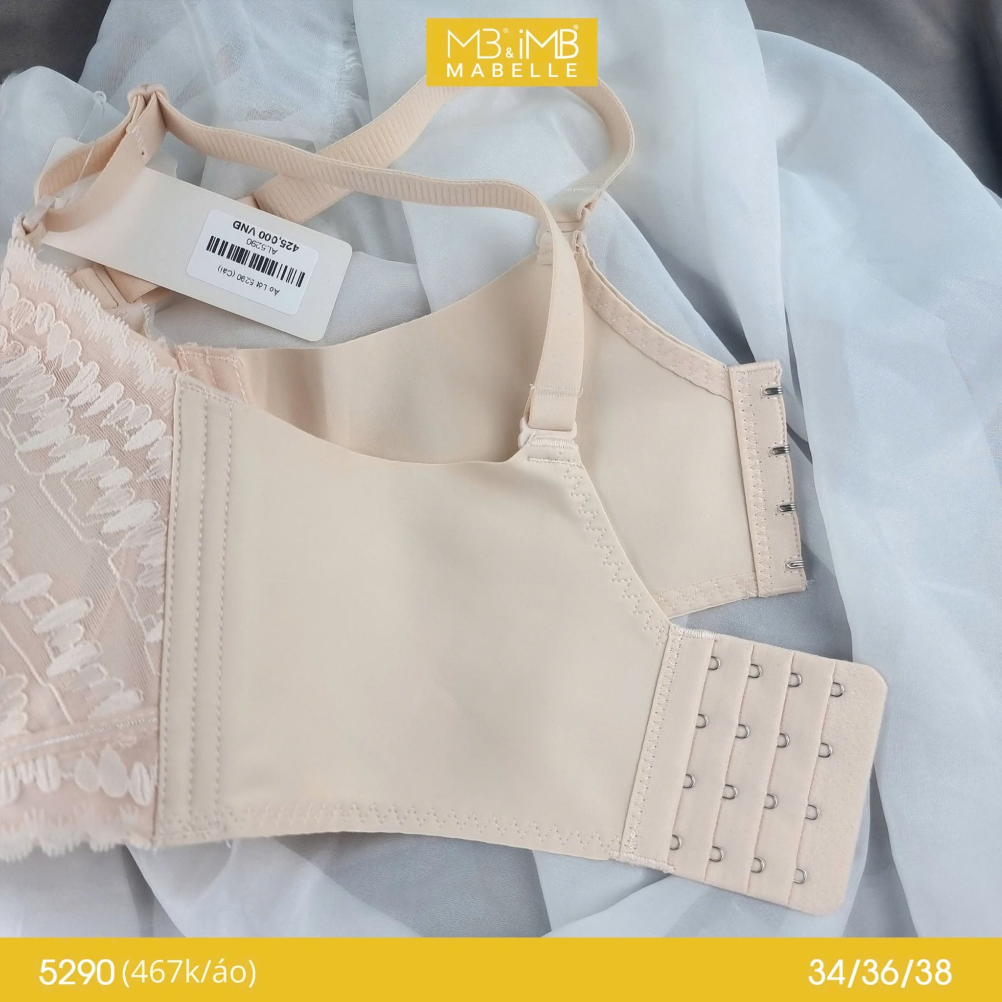 Áo ngực nữ MB 5290 không gọng, mút dày 3.7cm siêu đẩy nâng đỡ tạo khe