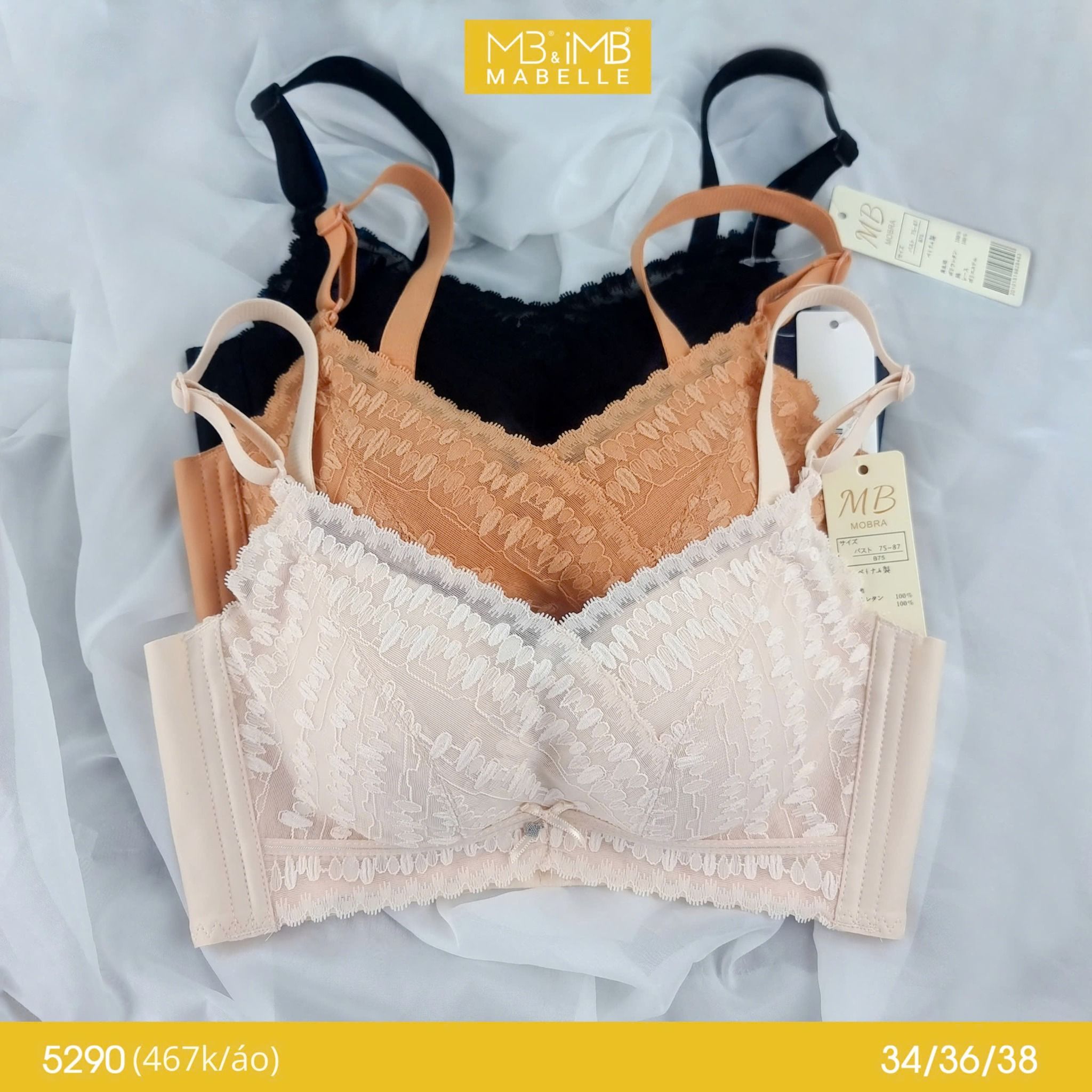 Áo ngực nữ MB 5290 không gọng, mút dày 3.7cm siêu đẩy nâng đỡ tạo khe