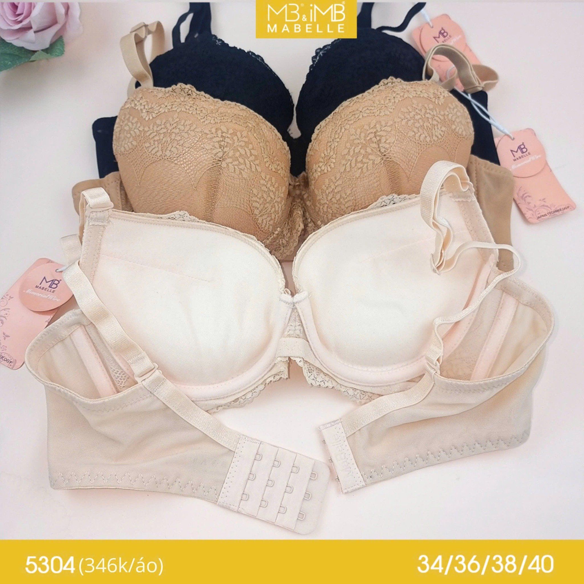 Áo ngực có gọng mềm mút dày MB 5304 bản lưng to 3 móc