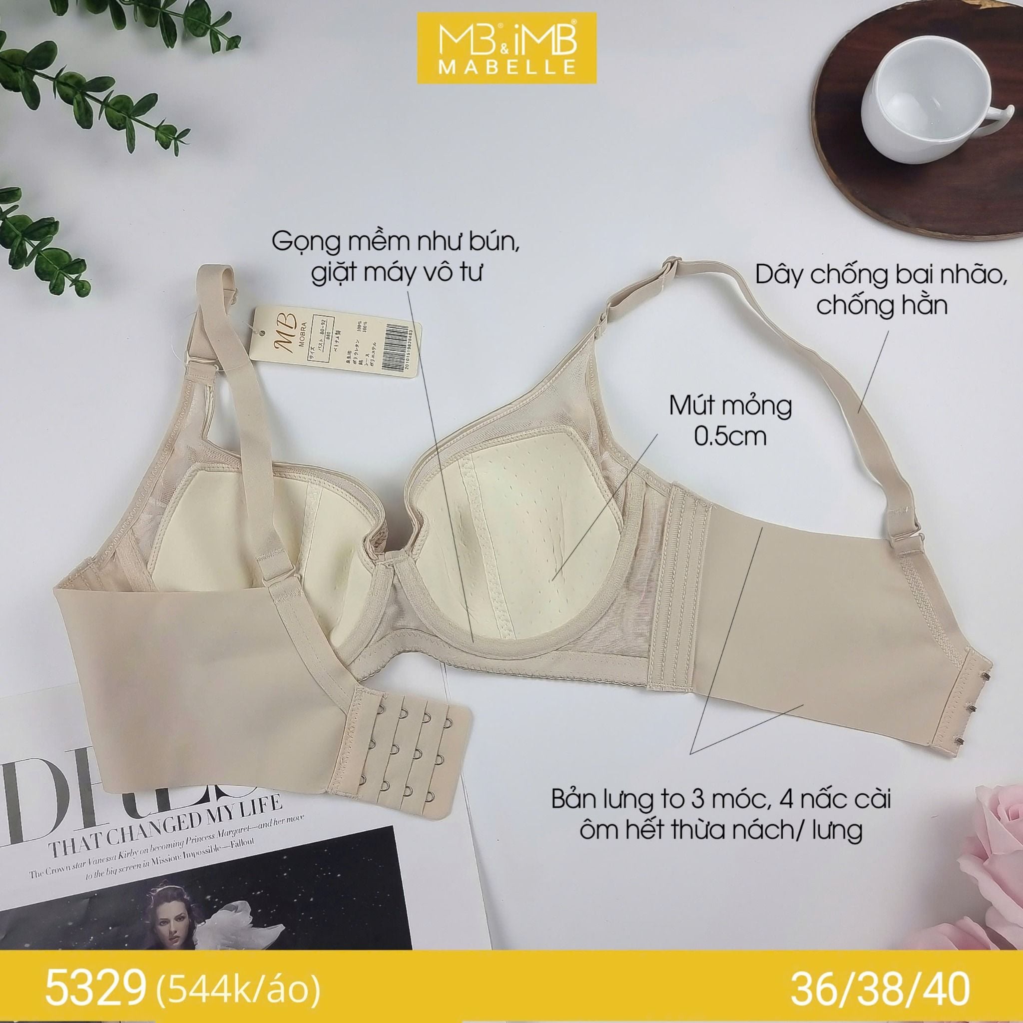 Áo ngực gọng mềm mút mỏng MB 5329