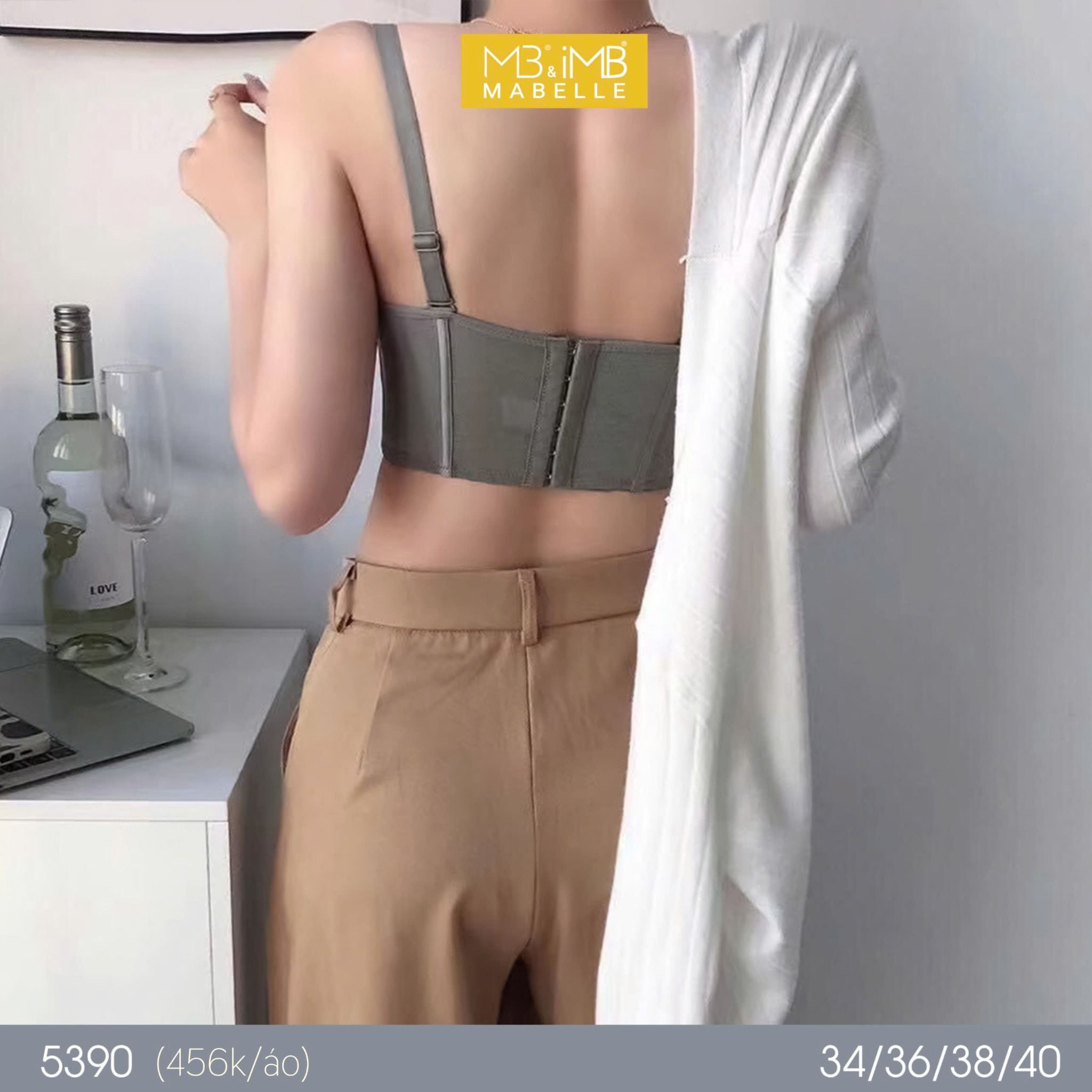 Áo ngực không gọng mút mỏng bralette 5390 6 móc