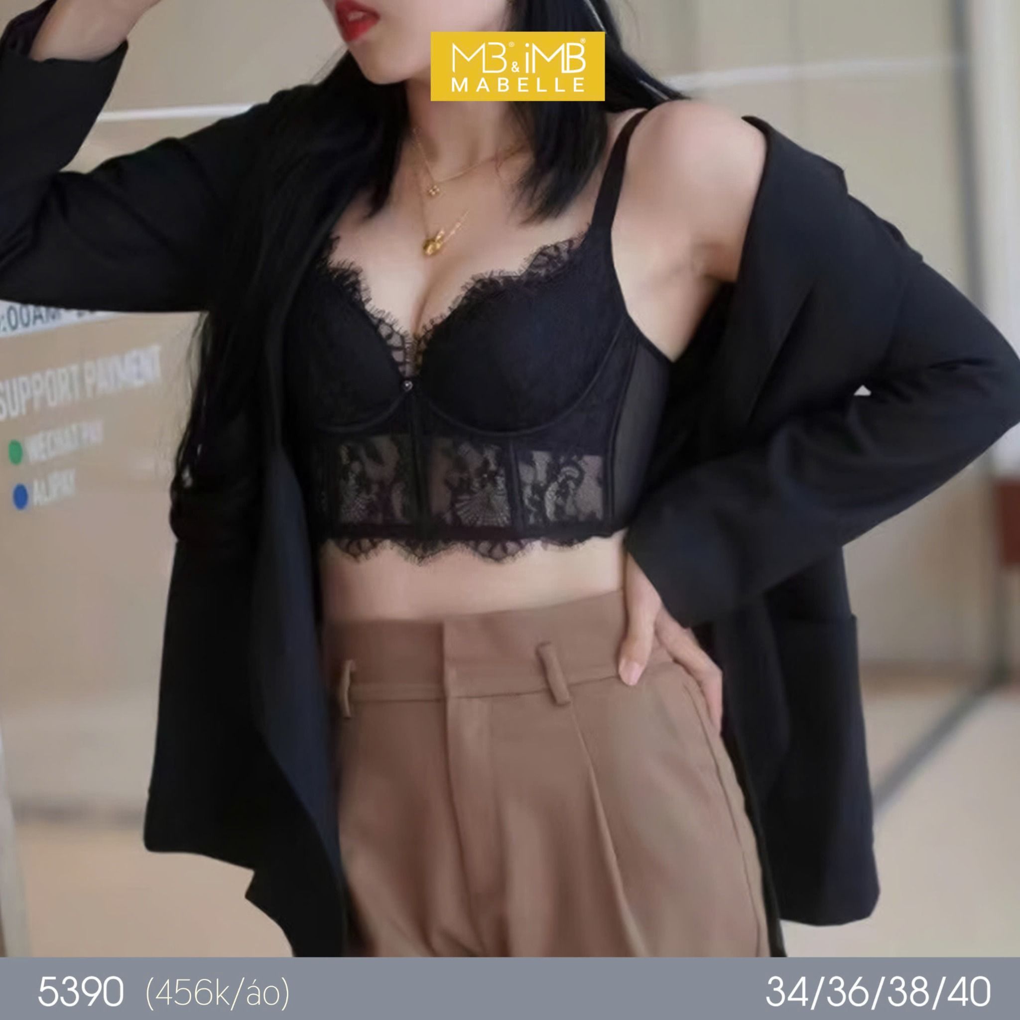 Áo ngực không gọng mút mỏng bralette 5390 6 móc