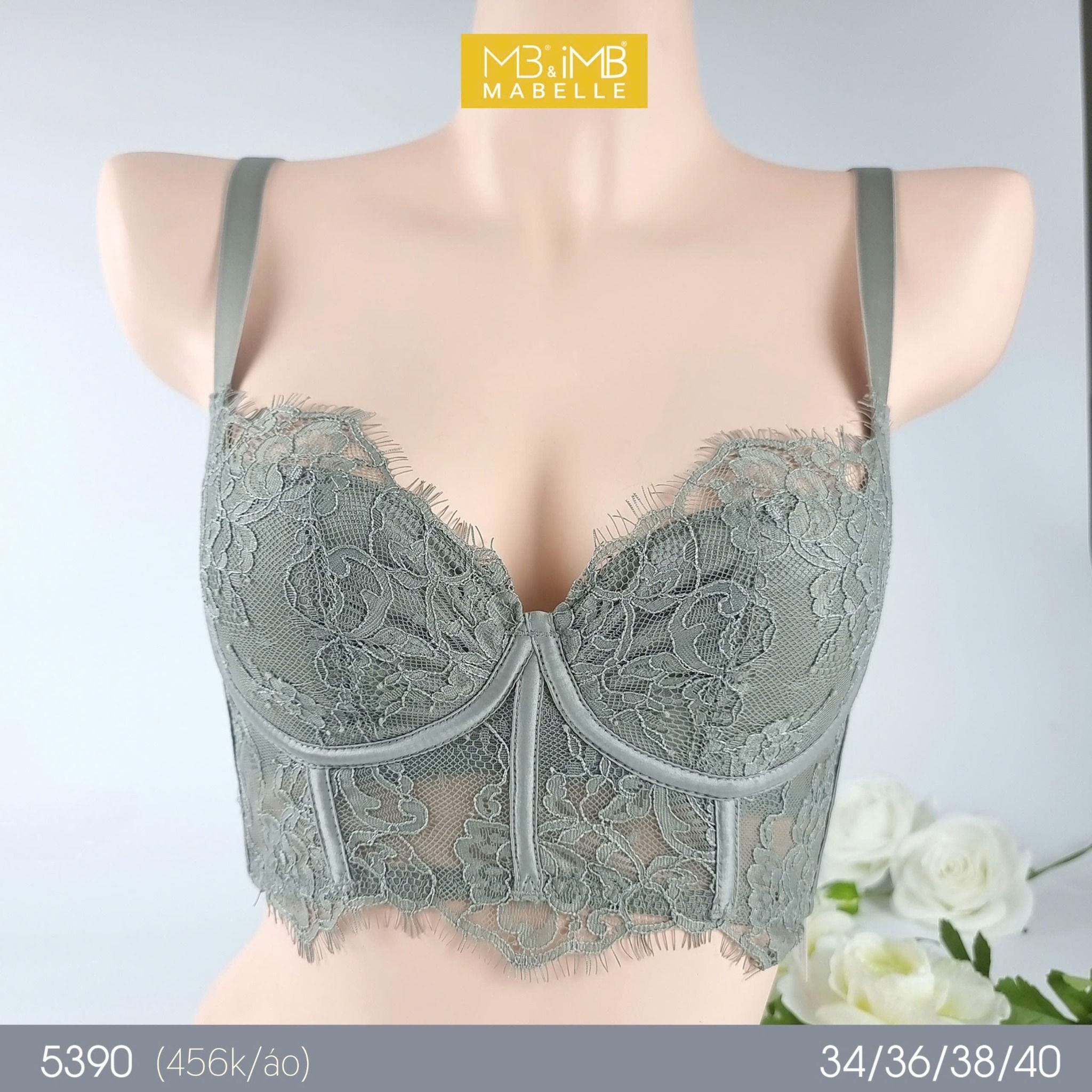 Áo ngực không gọng mút mỏng bralette 5390 6 móc